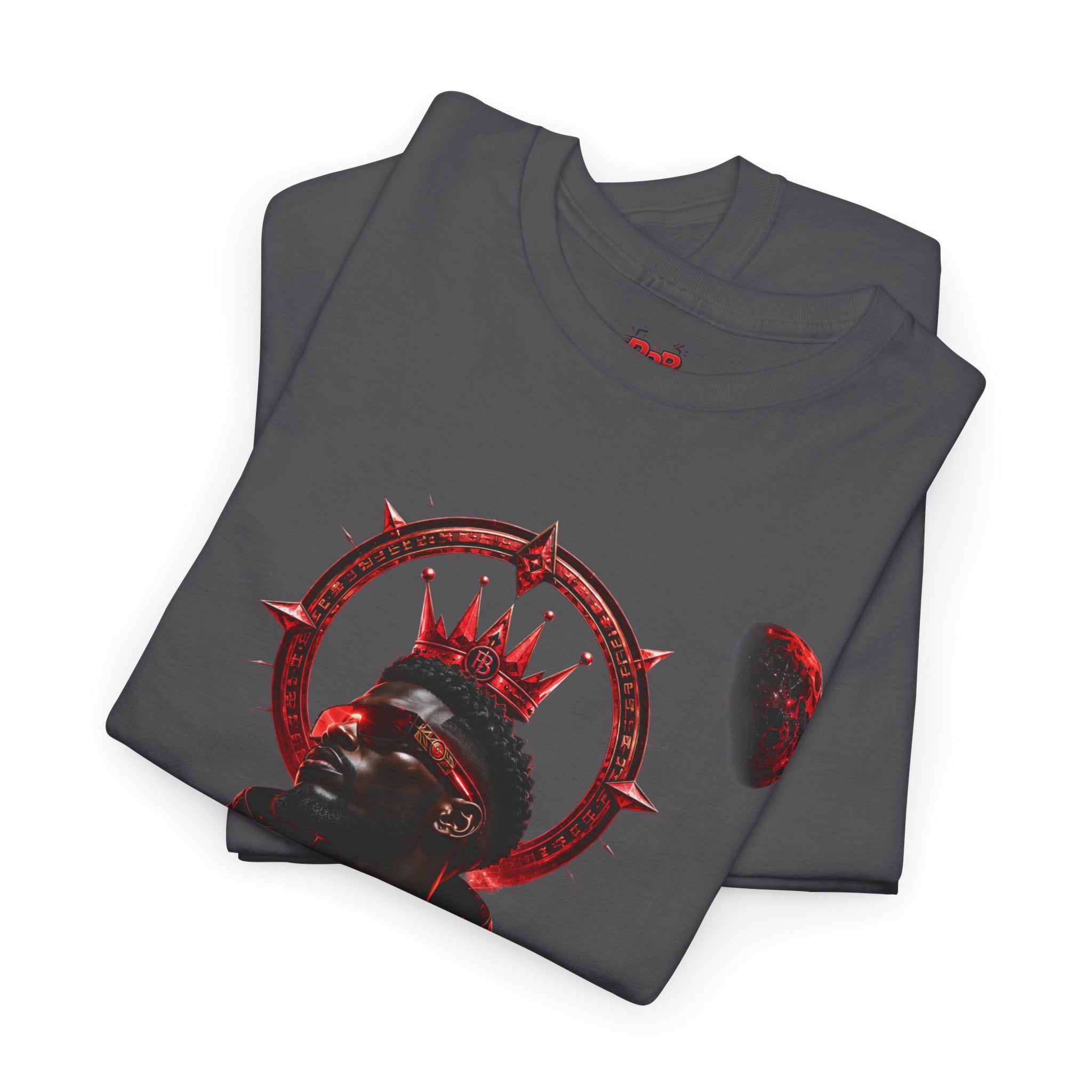 Power Runs Black Red Angel Graphics Tee by Printify