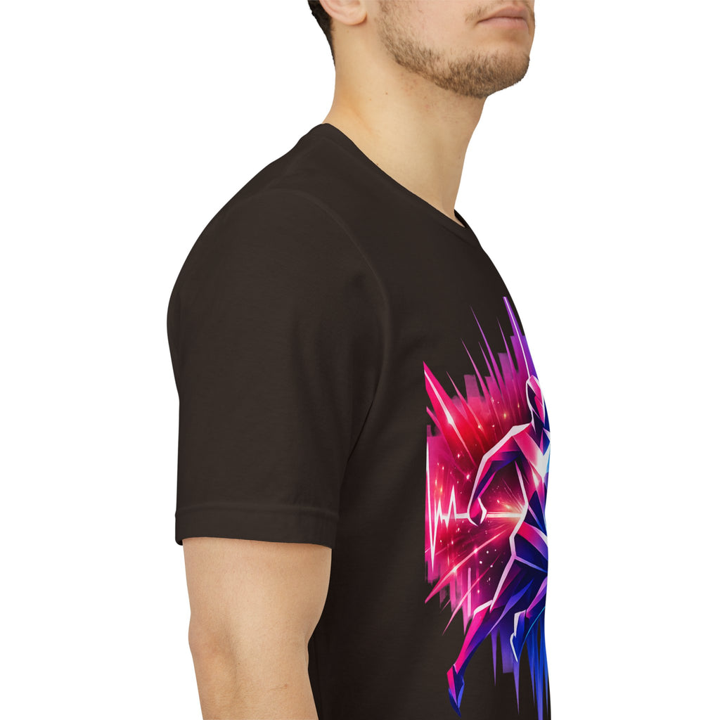 Power Runs Black PRB Running Pulse Graphic Tee — Neon Runner Heartbeat Sports T‑Shirt by Power Runs Black