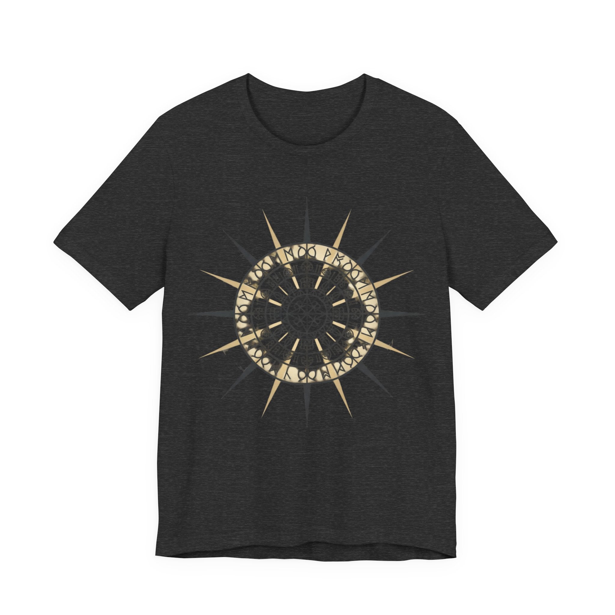 PRB Compass Rose Mandala Tee — Nautical Compass Graphic Shirt by Power Runs Black