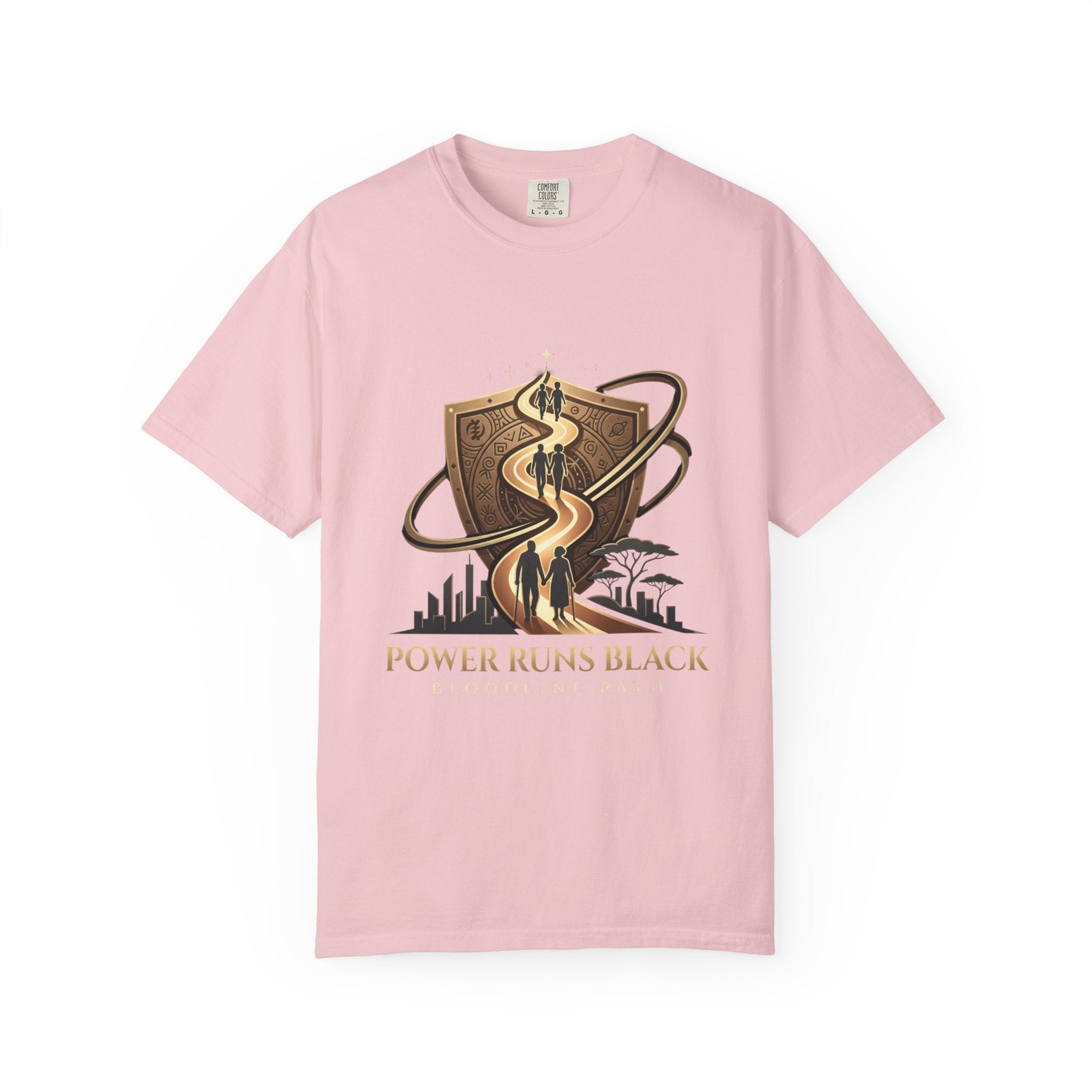PRB Shield City Skyline Graphic T-Shirt | Serpent Emblem Streetwear Tee by Printify
