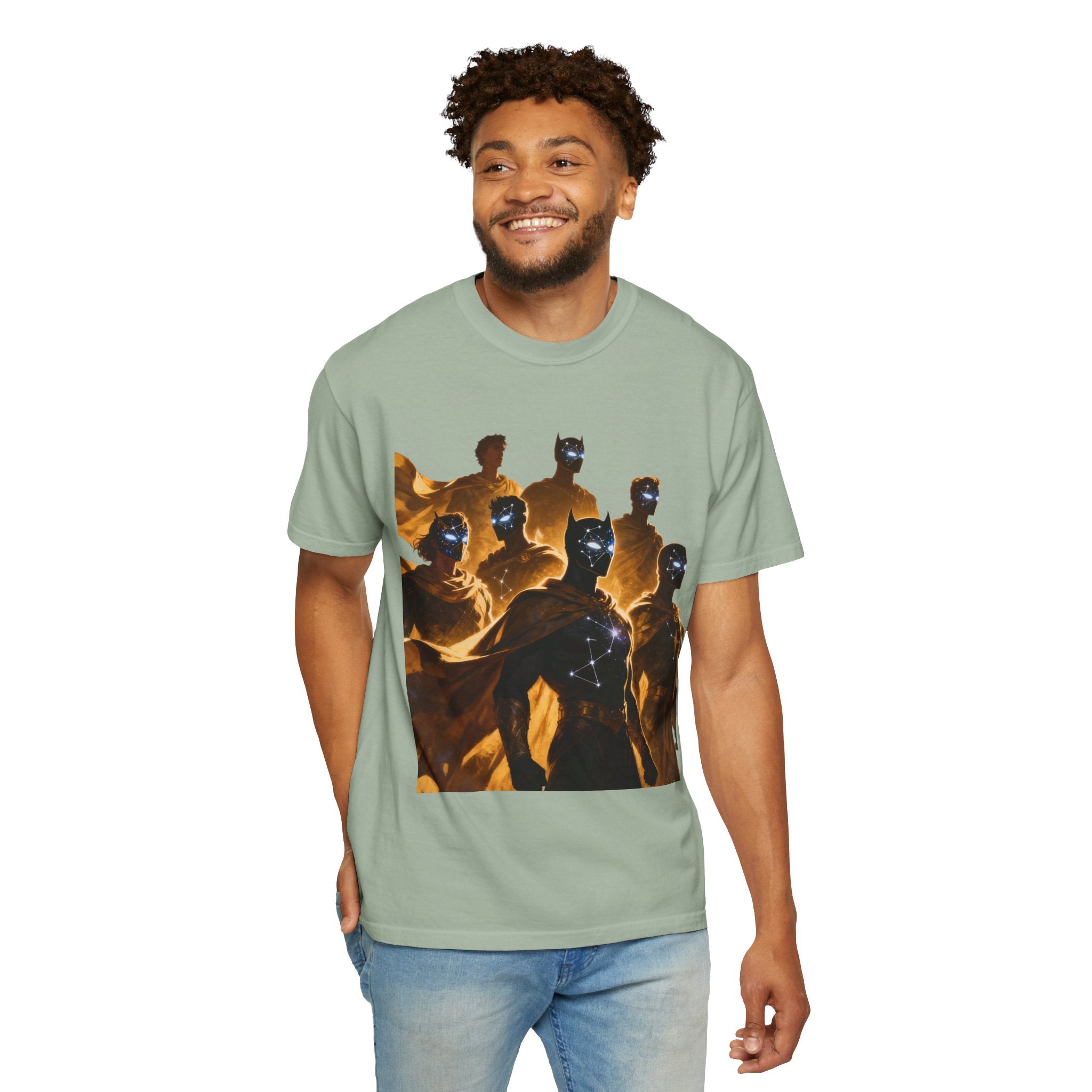 PRB Cosmic Heroes Graphic Tee (Golden Cloaks & Starry Faces) by Power Runs Black