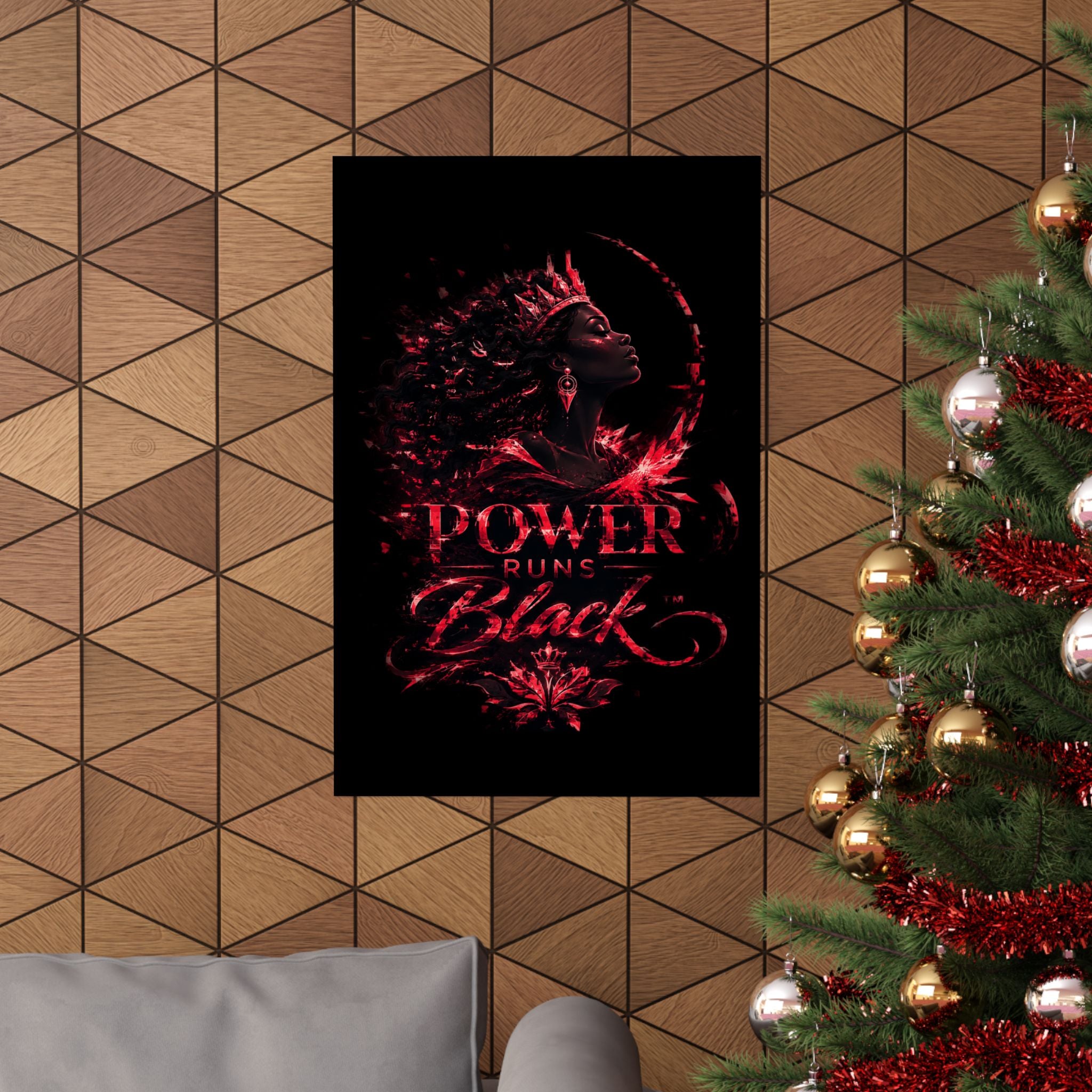 Power Runs Black Matte Poster — Afrocentric Inspirational Wall Art by Power Runs Black
