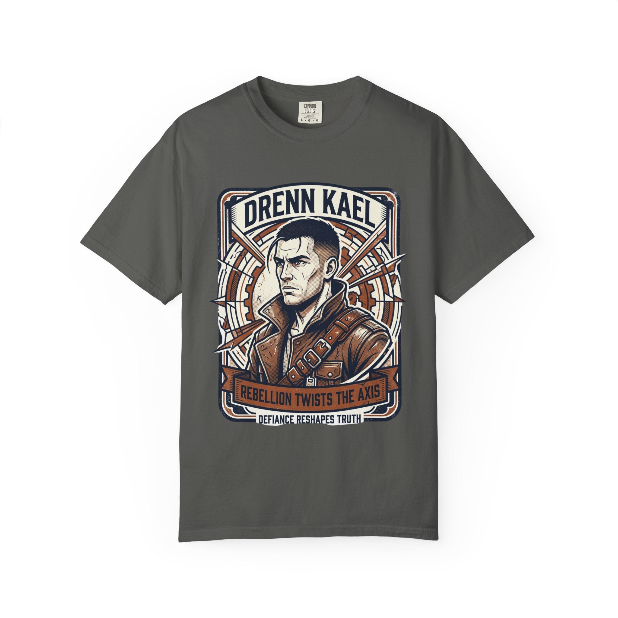 Power Runs Black PRB Drenn Kael Portrait T-Shirt — "Rebellion Twists the Axis" Graphic Tee by Power Runs Black