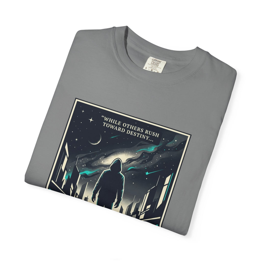 Power Runs Black Astra Sci‑Fi Graphic T-Shirt — "I walk toward understanding" Poster Design by Power Runs Black