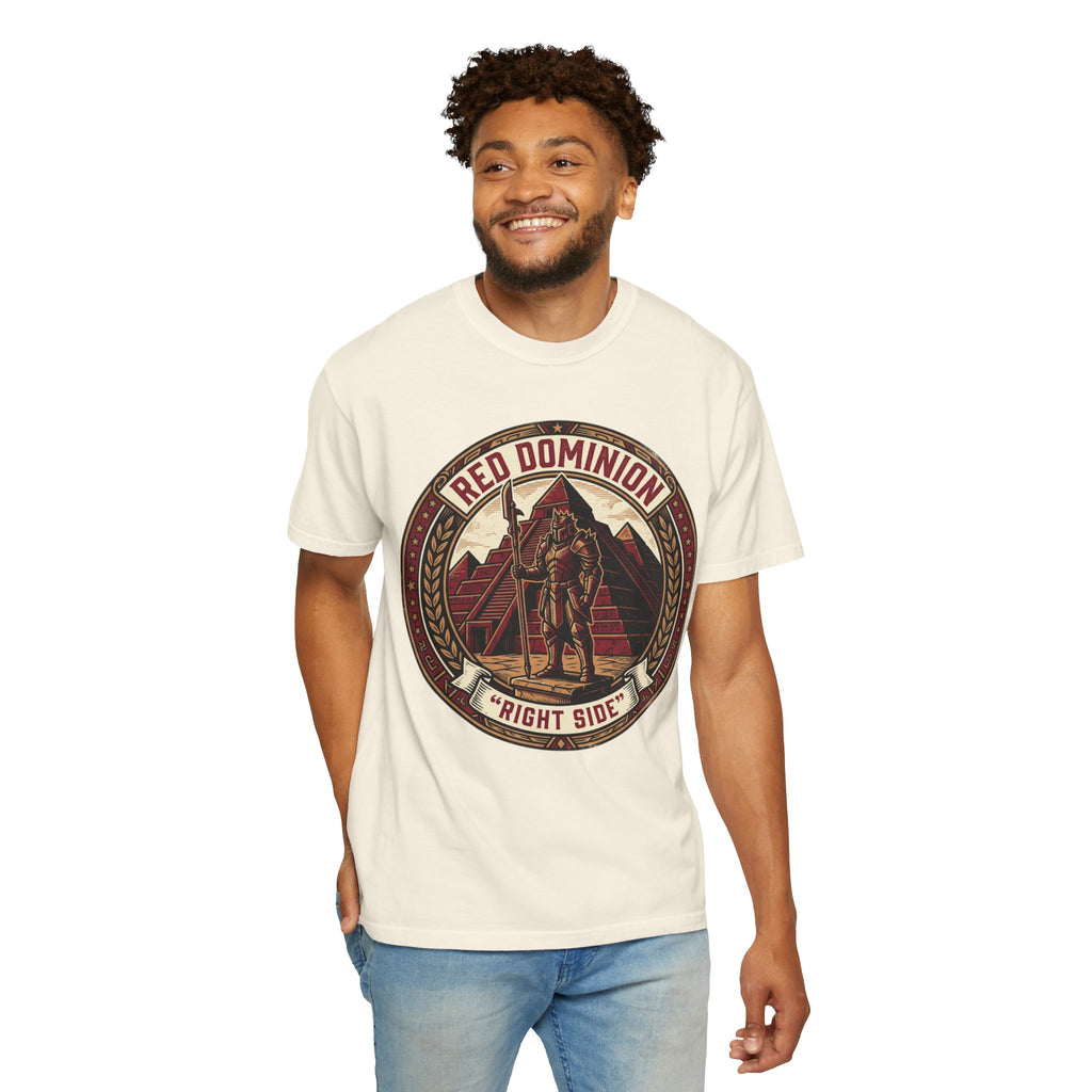Power Runs Black PRB Red Dominion 'Right Side' Graphic T-Shirt by Printify