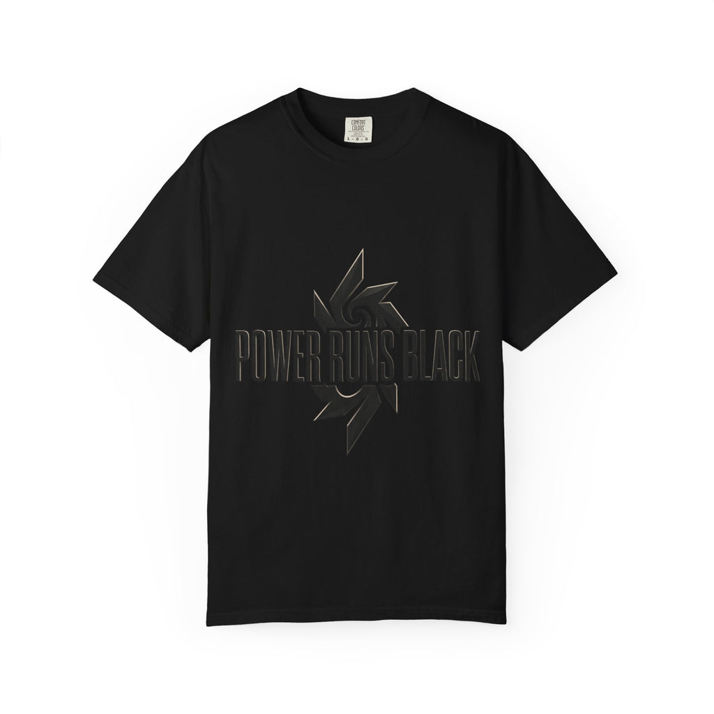 Power Runs Black PRB "Wear The Code" Mystic Shield T-Shirt — Geometric Sigil Graphic Tee by Printify