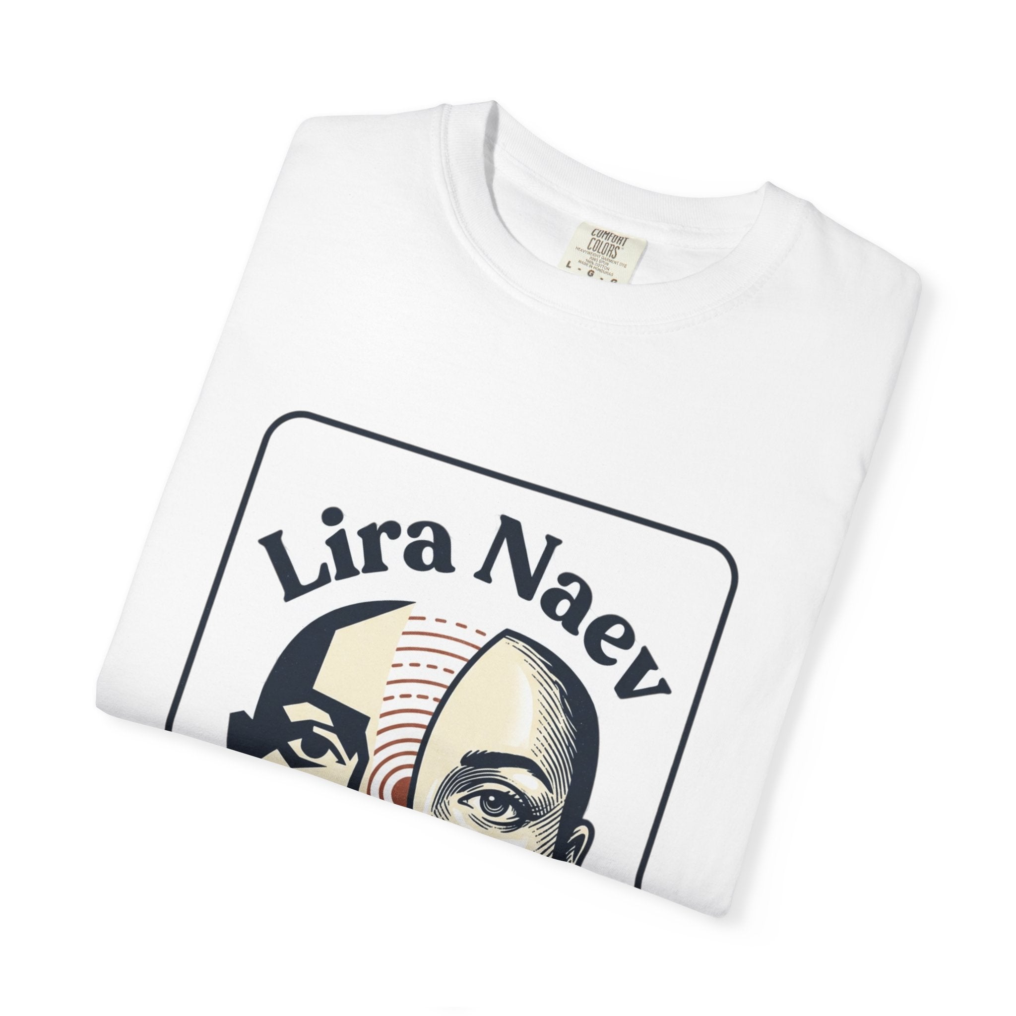 Power Runs Black PRB Lira Naev Split-Face Graphic T-Shirt — “Perception shifts the center” Statement Tee by Printify