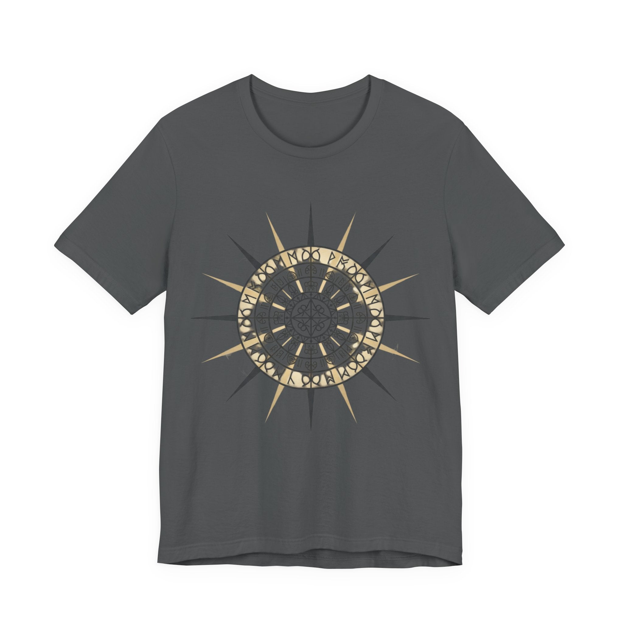 PRB Compass Rose Mandala Tee — Nautical Compass Graphic Shirt by Power Runs Black