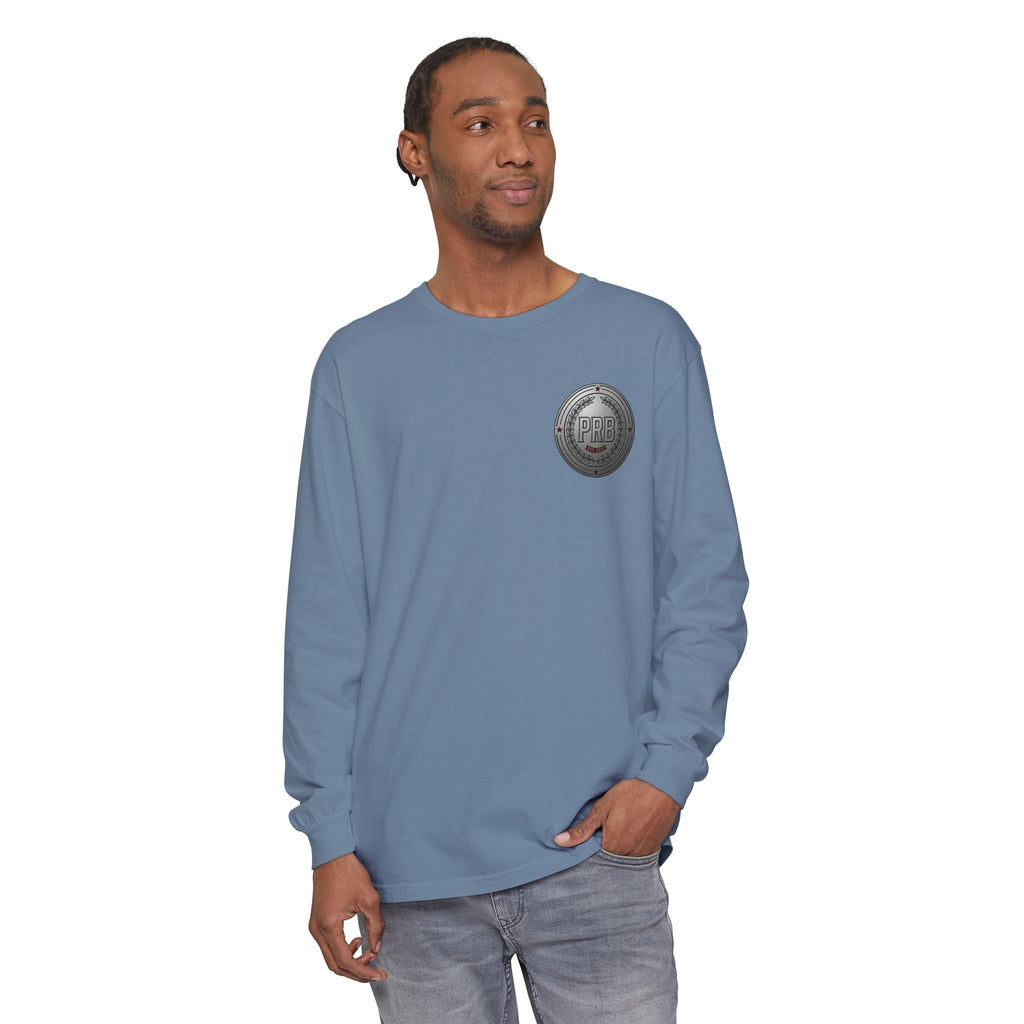 PRB The Starbound Seven graphic long sleeve shirt | cosmic superhero poster by Power Runs Black