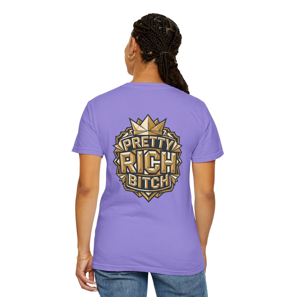 Pretty Rich Bitch The Collection by PRB T-Shirt — Bold Graphic Tee with Empowered Woman Portrait by Power Runs Black