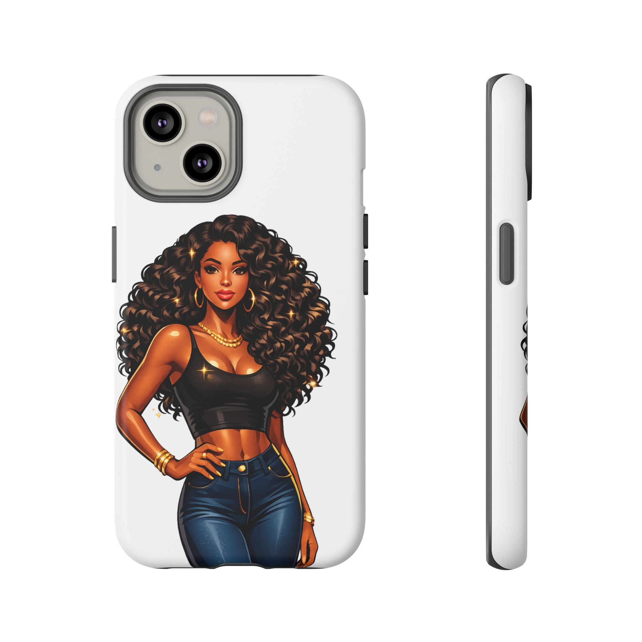 Pretty Rich Bitch by PRB Curly Hair Phone Case by Power Runs Black
