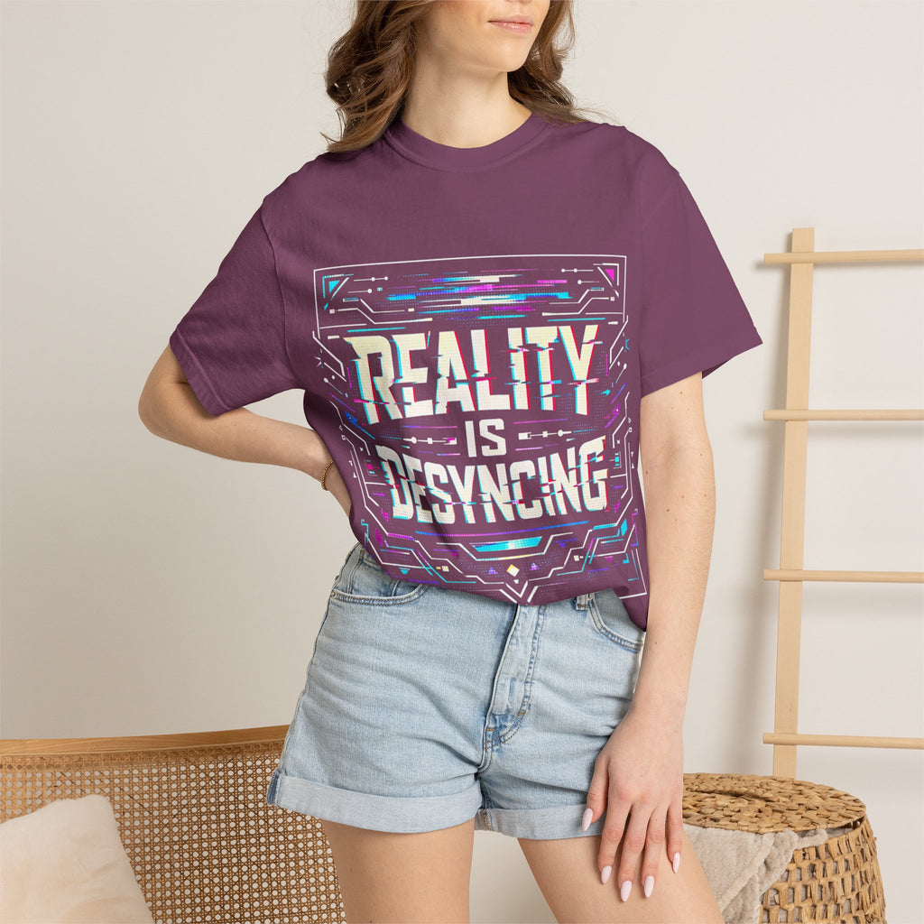 Power Runs Black PRB Glitchy Pastel "Reality Is Desyncing" T-Shirt by Printify