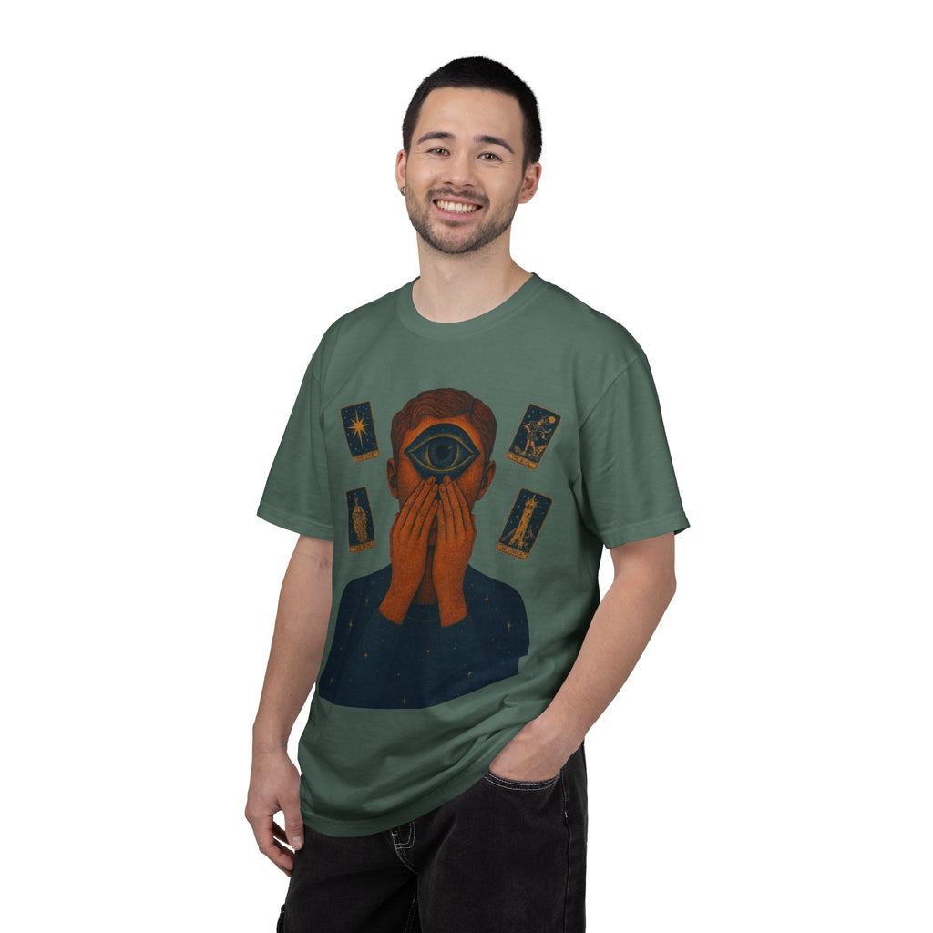 PRB Third Eye Tarot Illustration T-shirt | Occult Mystic Artwork by Power Runs Black