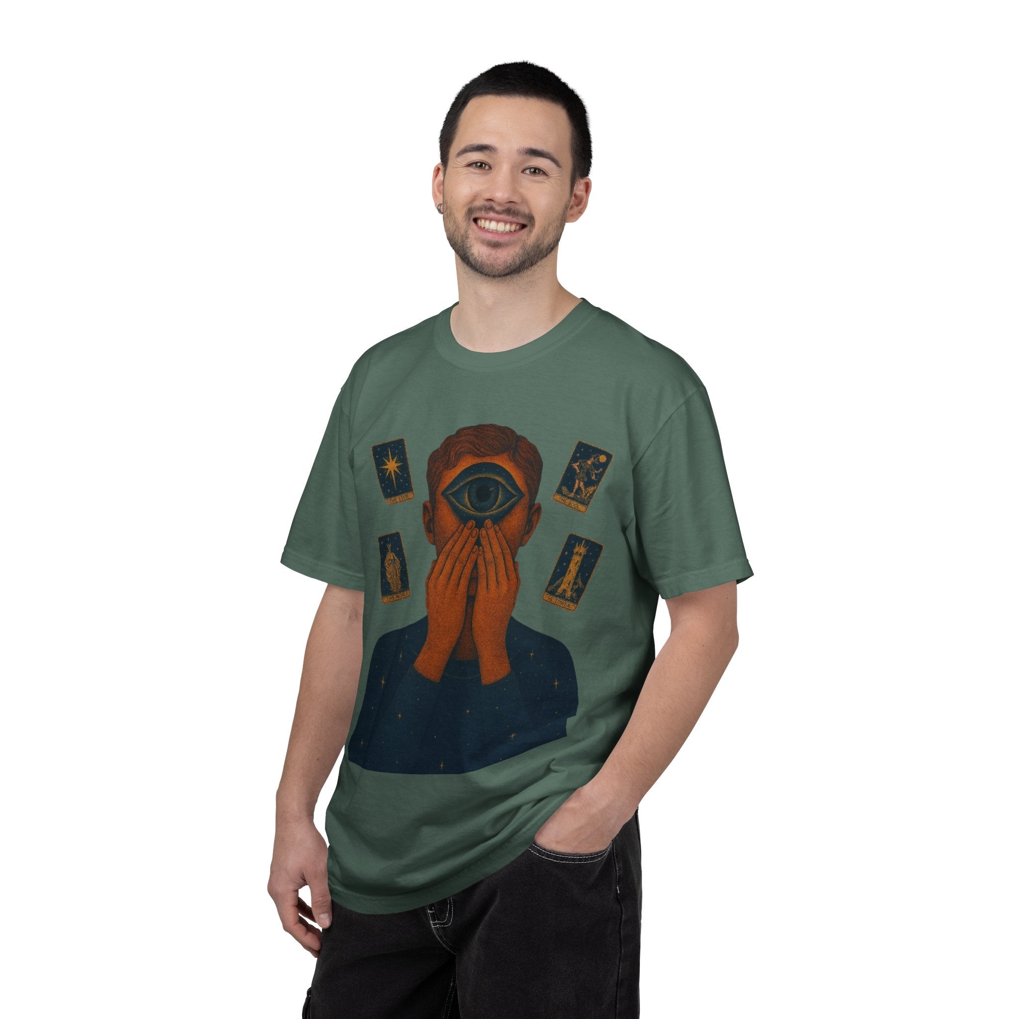 PRB Third Eye Tarot Illustration T-shirt | Occult Mystic Artwork by Power Runs Black