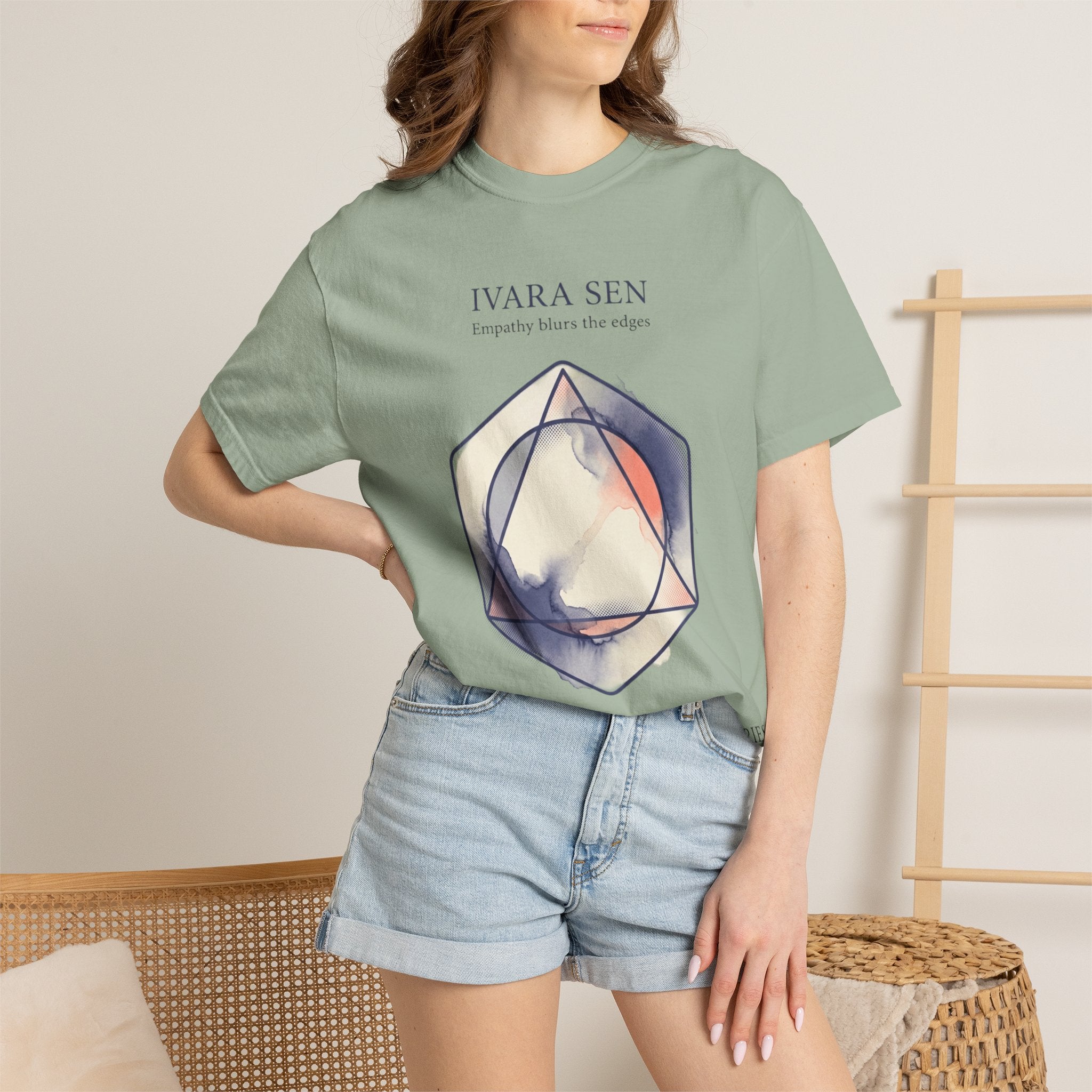 Power Runs Black PRB Abstract Geometric Tee — “Ivara Sen: Feeling Dissolves Boundaries” by Power Runs Black