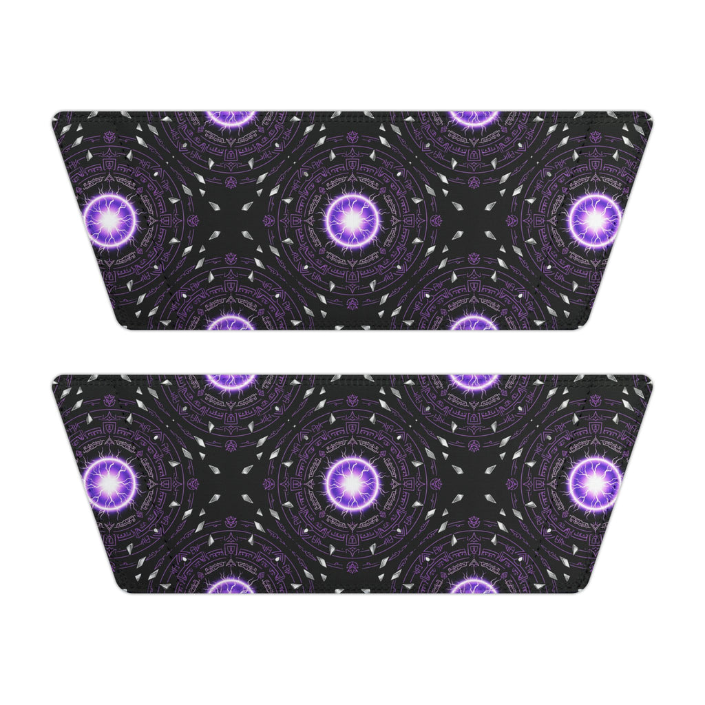 Power Runs Black Men's Removable-Strap Slide Sandals — Purple Cosmic Mandala Pattern by Power Runs Black