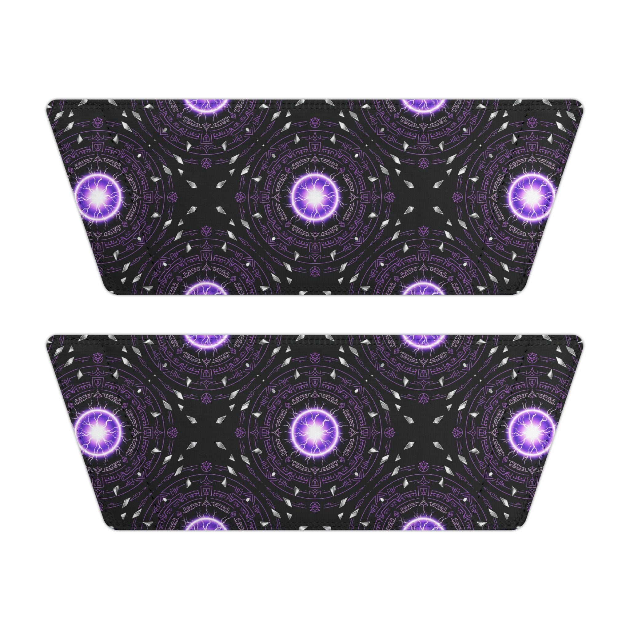 Power Runs Black Men's Removable-Strap Slide Sandals — Purple Cosmic Mandala Pattern by Power Runs Black