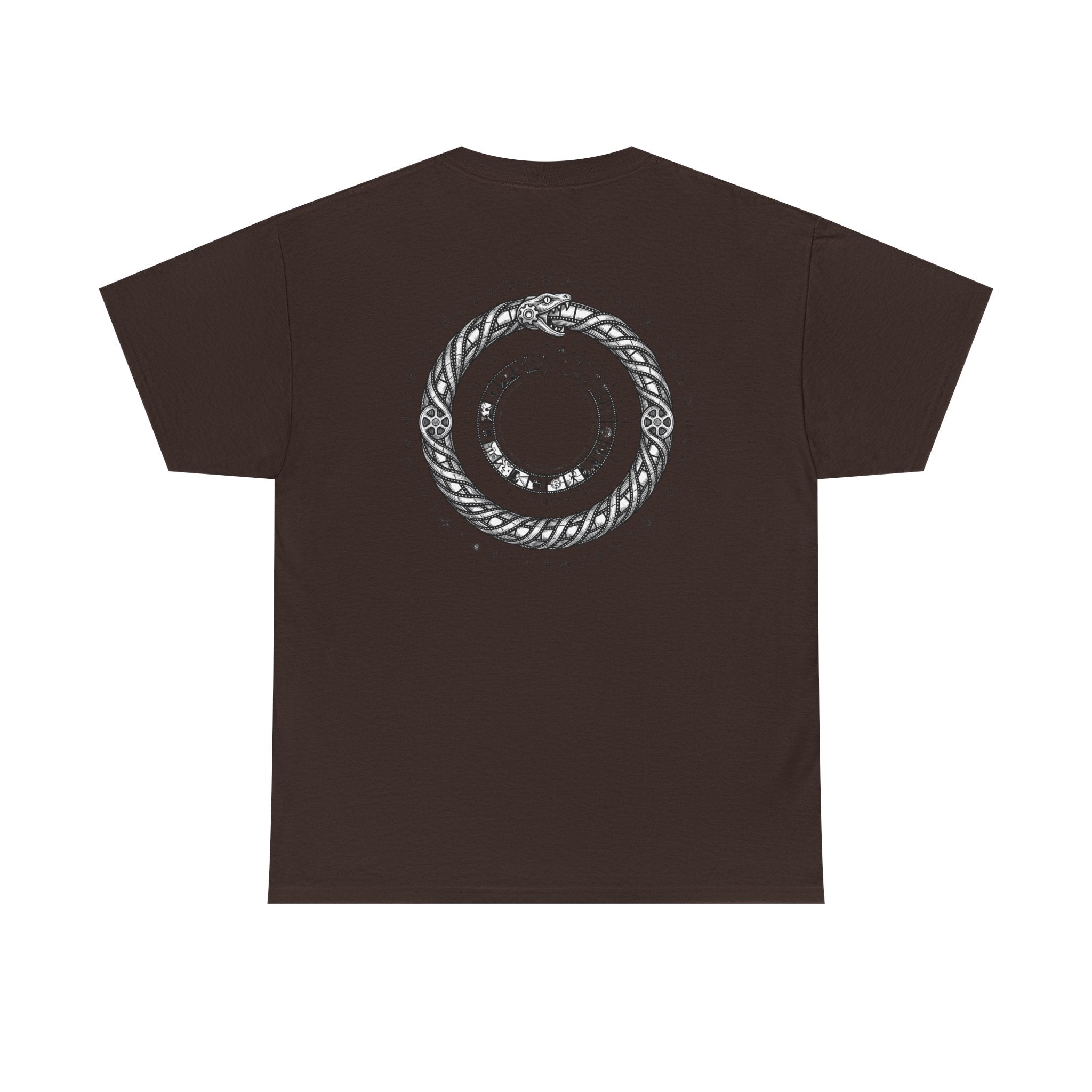Power Runs Black — "The Agenda of the Arch" Retro TV Ouroboros Graphic Tee by Printify