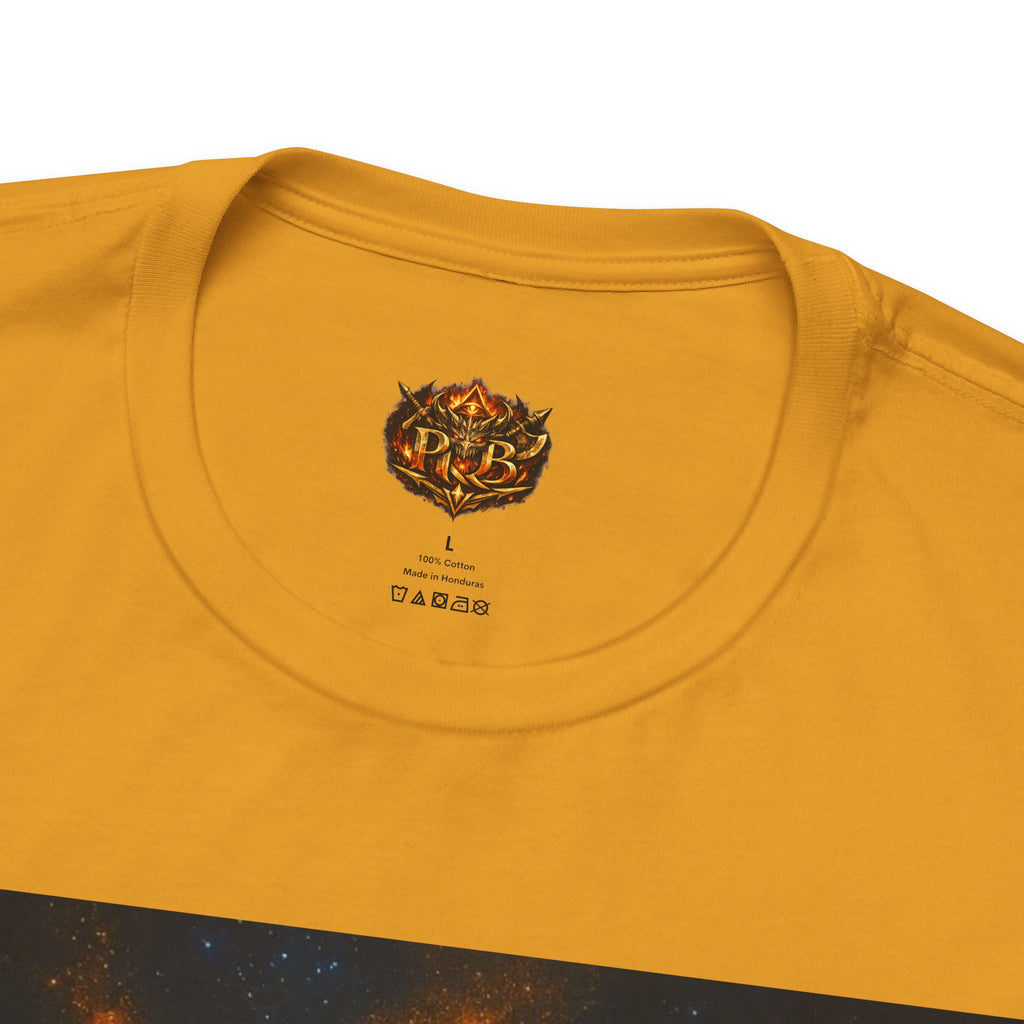 Power Runs Black PRB The Starbound Seven Tee – Retro Cosmic Superhero Poster Shirt by Power Runs Black