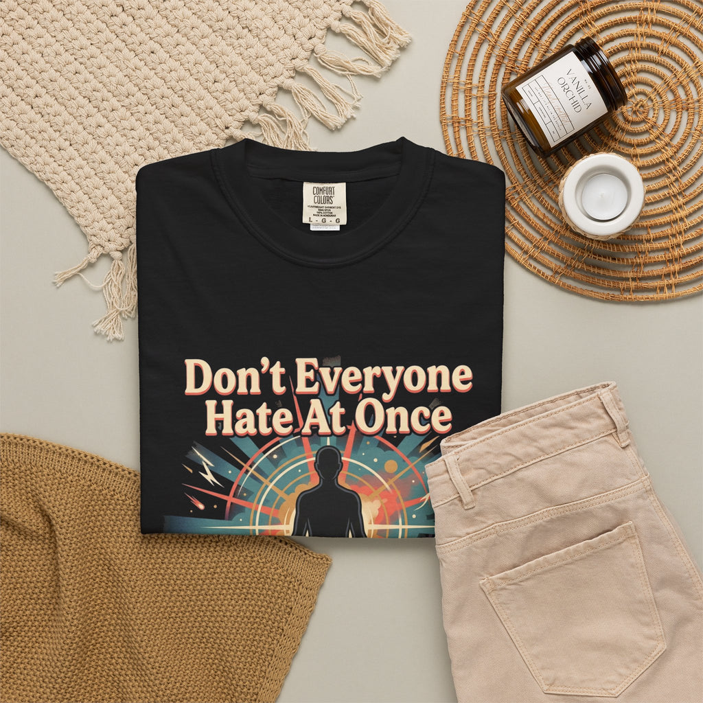 Power Runs Black Don't Everyone Hate Me Once" Retro Silhouette Graphic Tee by Printify