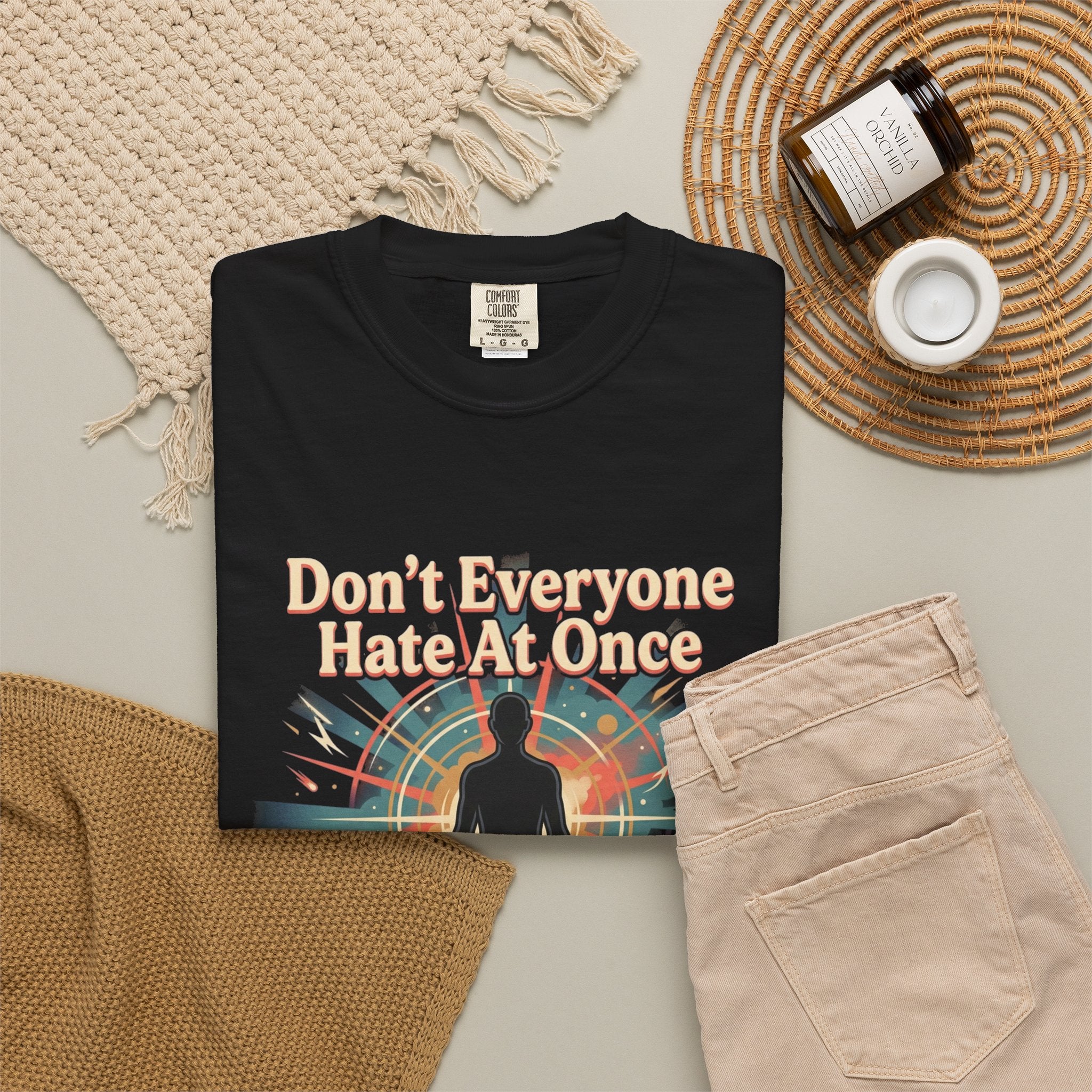 Power Runs Black Don't Everyone Hate Me Once" Retro Silhouette Graphic Tee by Printify