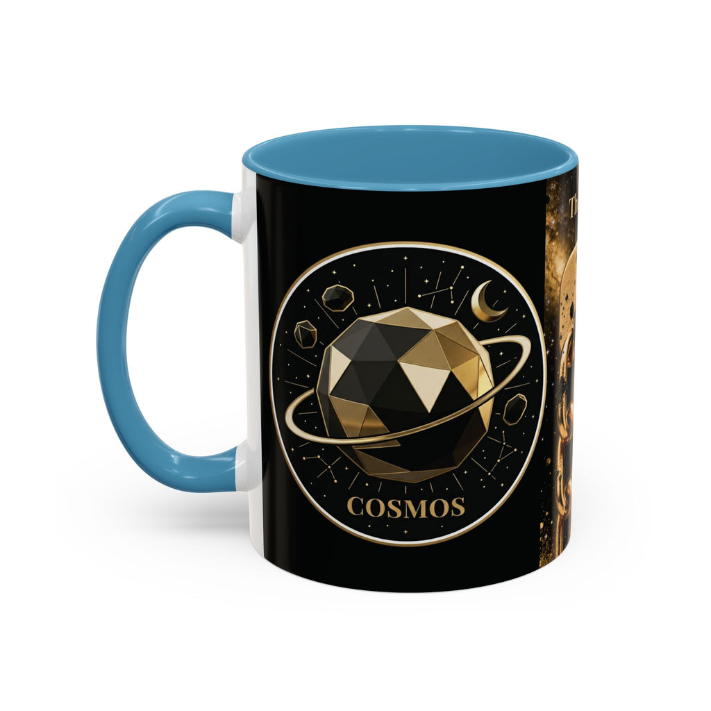 PRB Gold Cosmos Design Accent Coffee Mug | The Break, Planet Illustration by Printify