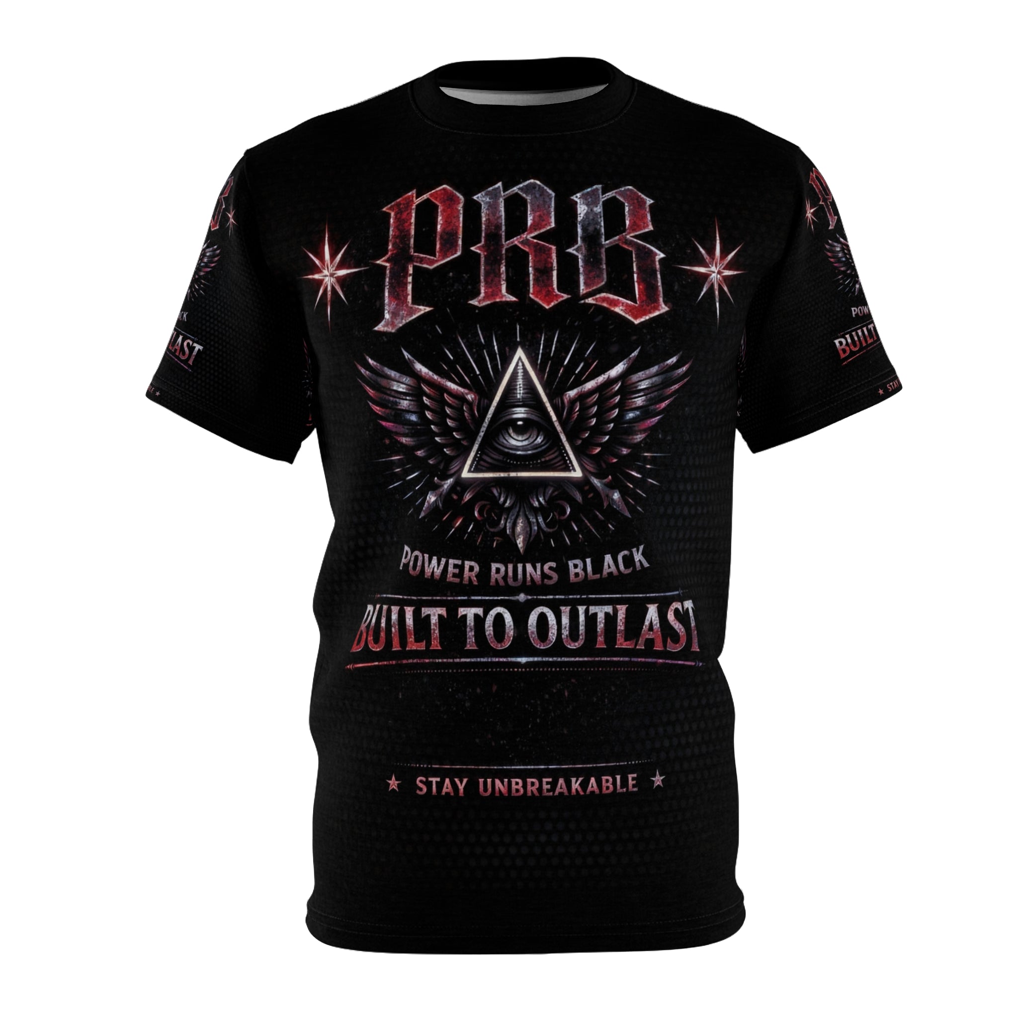 PRB Built to Outlast Tee — PRB Power Runs Black Graphic Shirt by Printify