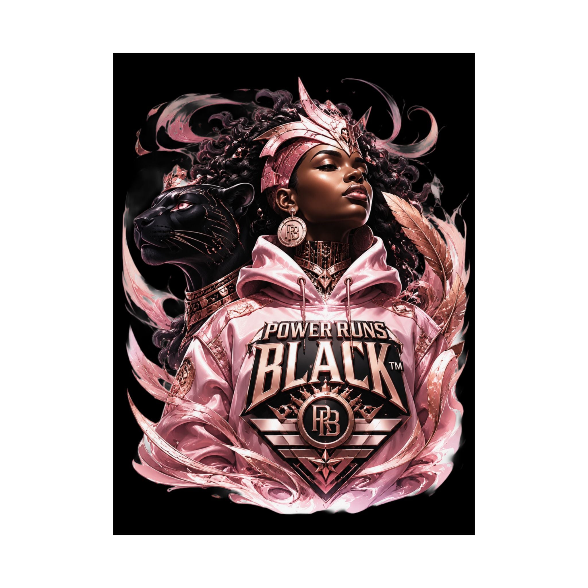 Power Runs Black Matte Poster — "Power Runs Black" Afrocentric Art Print by Power Runs Black