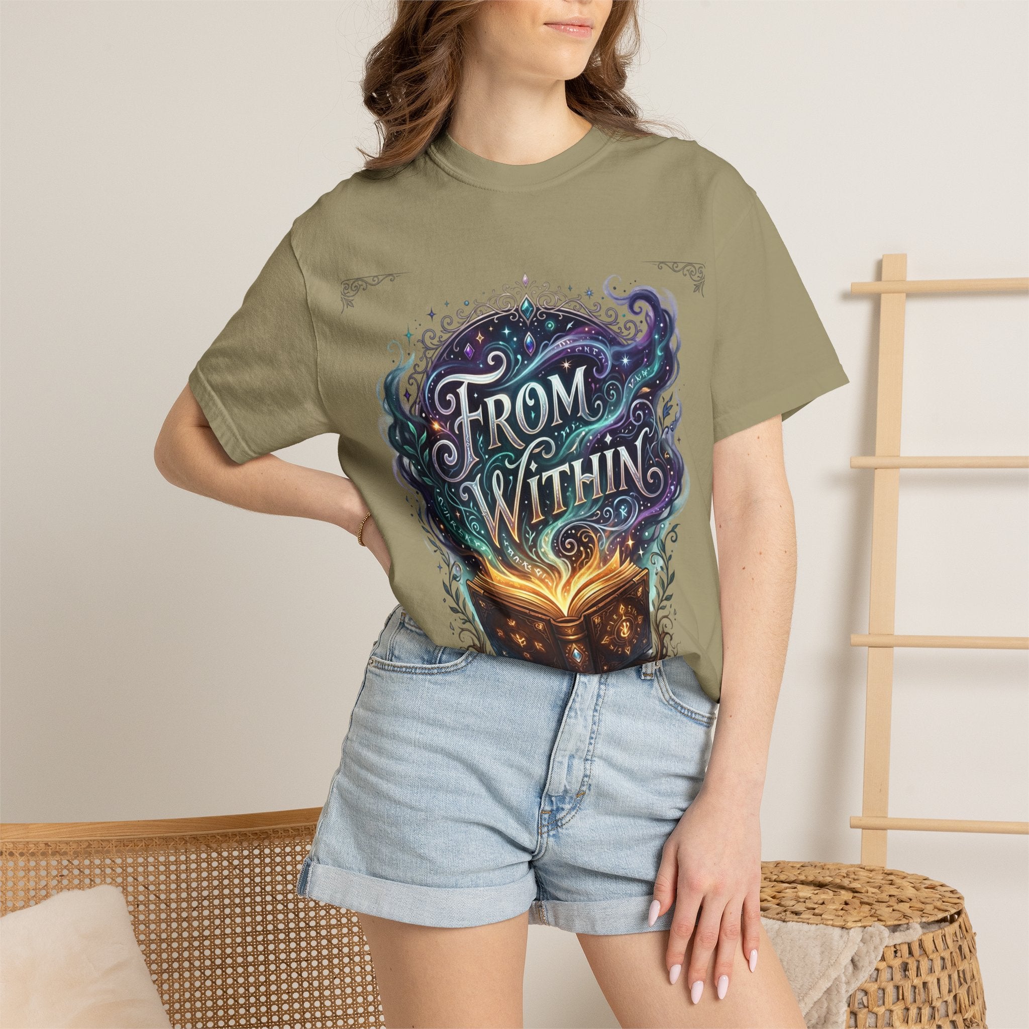 PRB From Within Magic Book T-Shirt — Fantasy Illustrated Graphic Tee by Power Runs Black