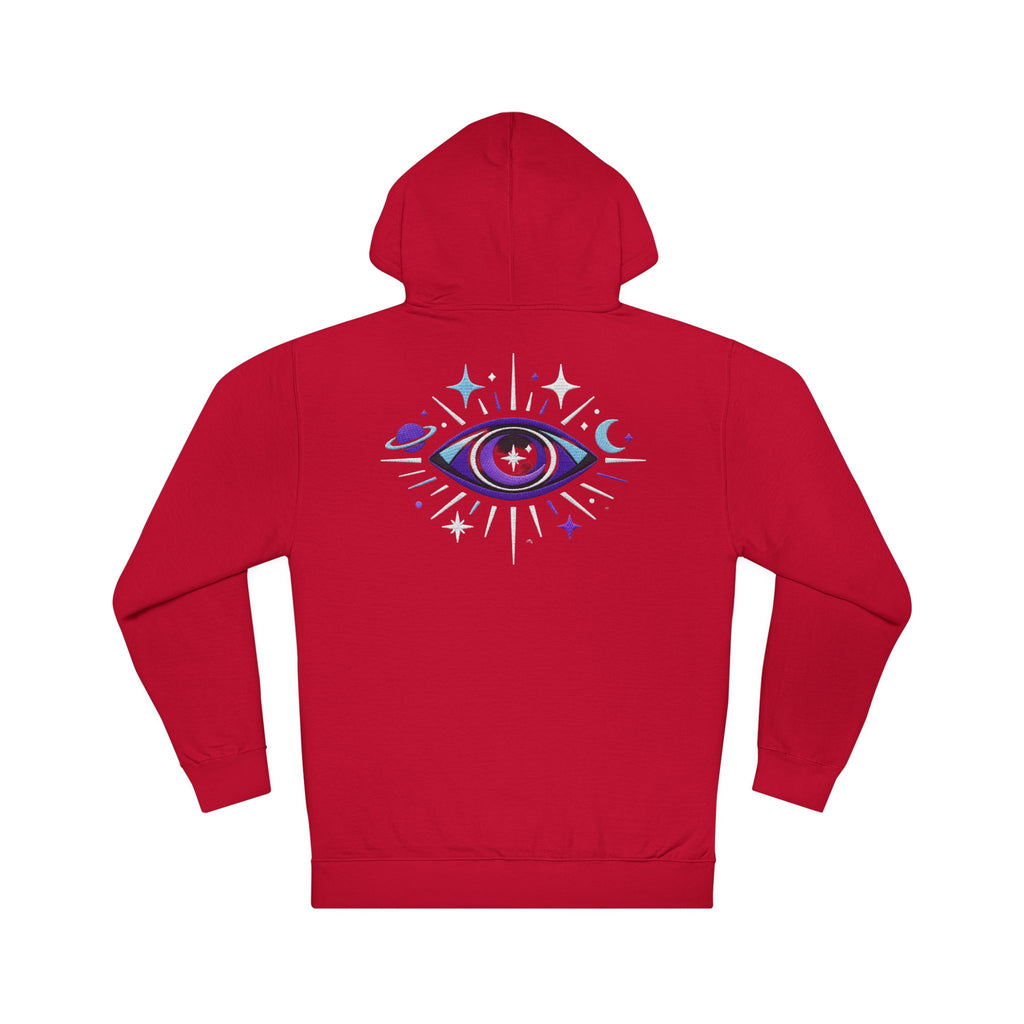 PRB Mystic Purple All-Seeing Eye Hoodie | Celestial Stars Moon by Power Runs Black
