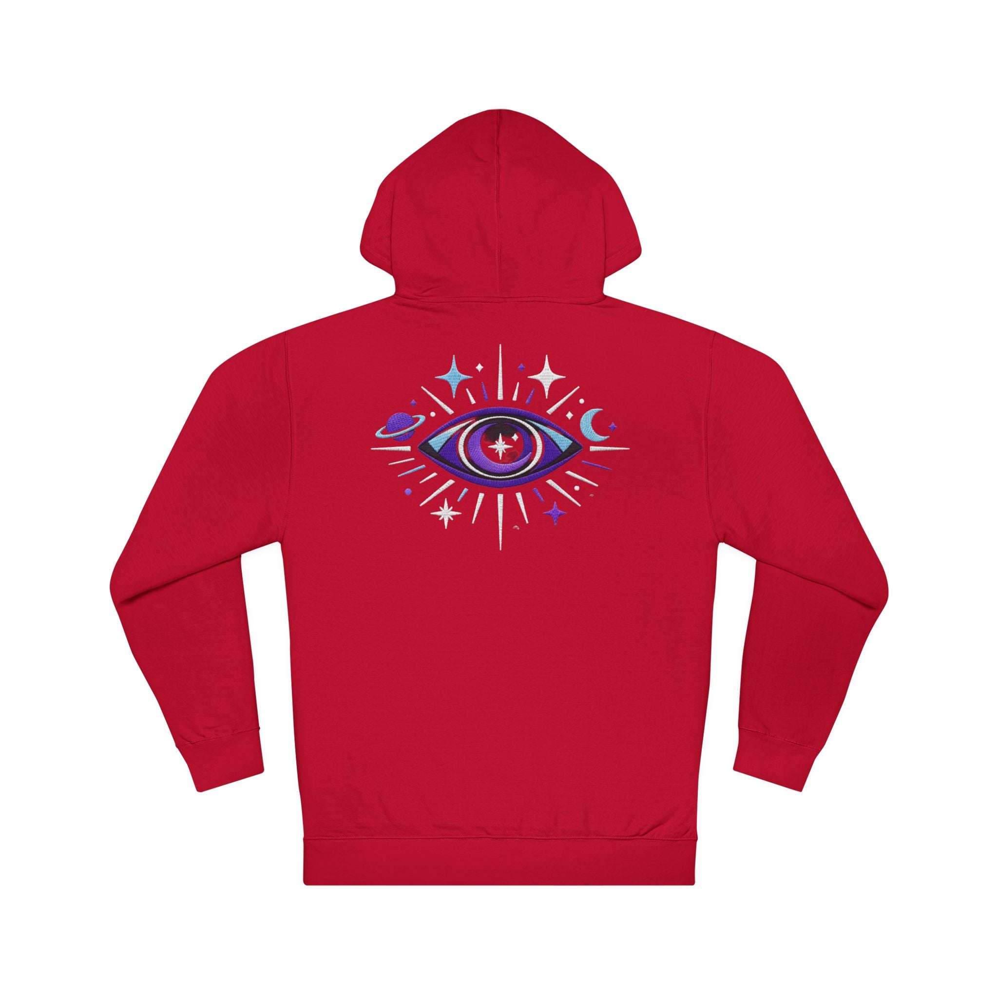 PRB Mystic Purple All-Seeing Eye Hoodie | Celestial Stars Moon by Power Runs Black