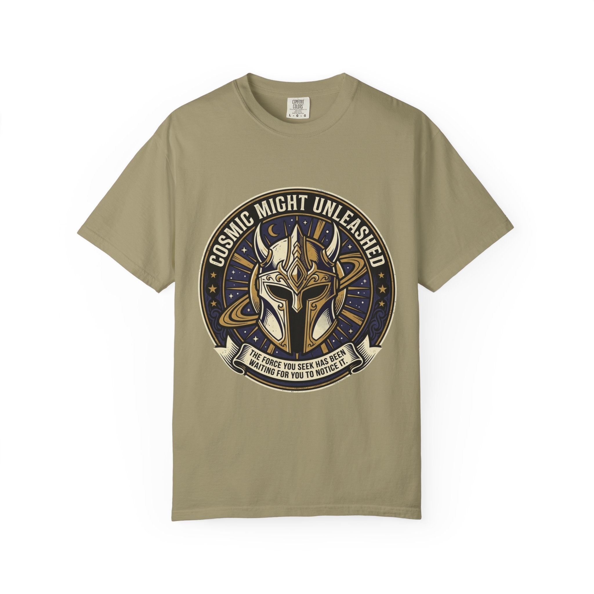 PRB Starforged Flex Cosmic Might Unleashed T-Shirt — Mythic Helmet Graphic Tee by Power Runs Black