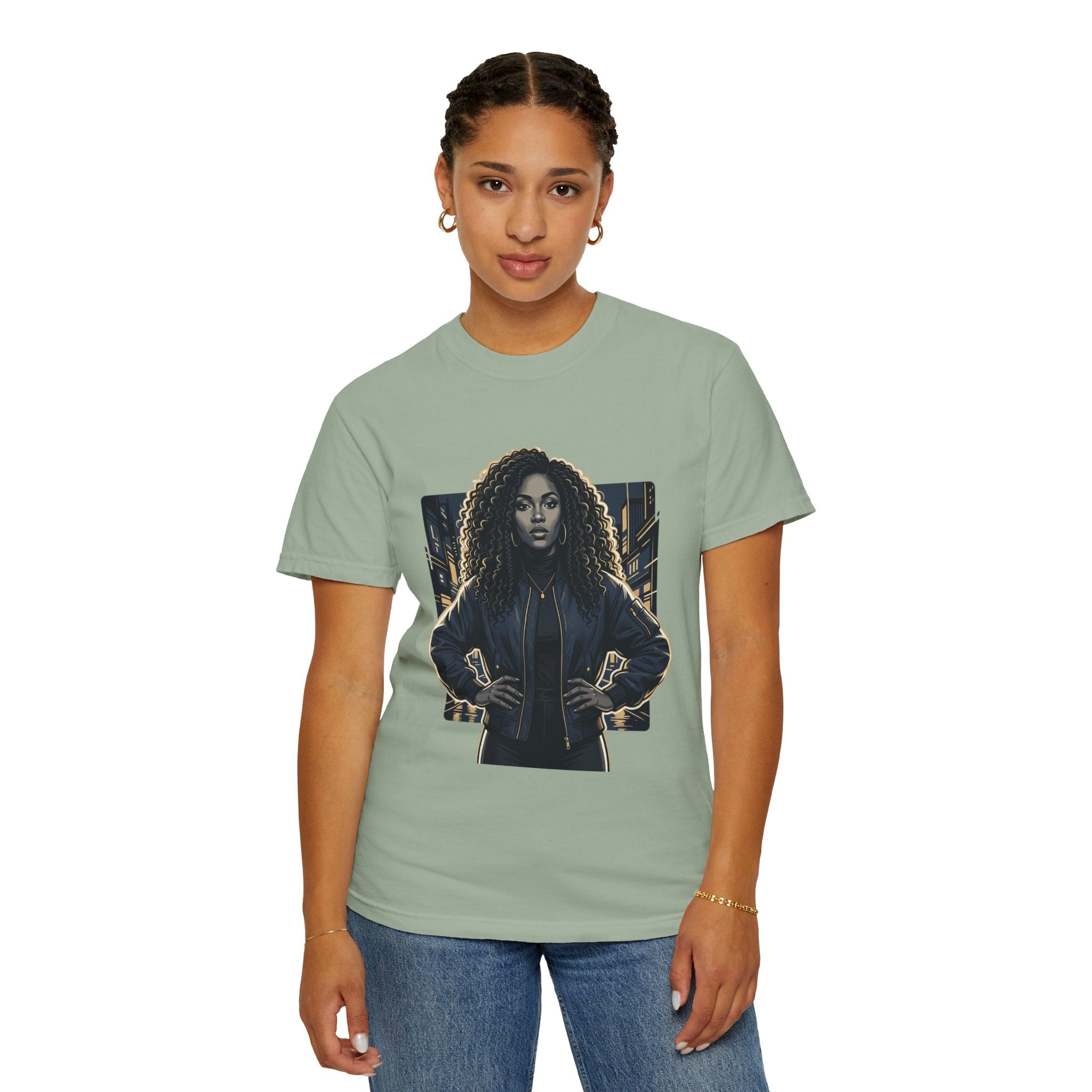 Pretty Rich Bitch The Collection by PRB T-Shirt — Bold Graphic Tee with Empowered Woman Portrait by Power Runs Black