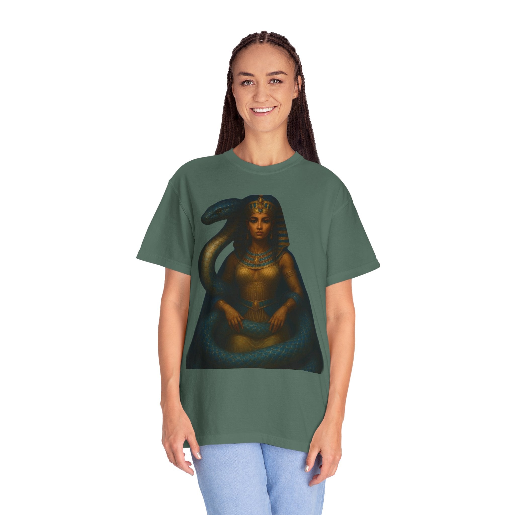 PRB Egyptian Goddess with Snake T-Shirt | Pharaoh Serpent Art Tee by Power Runs Black