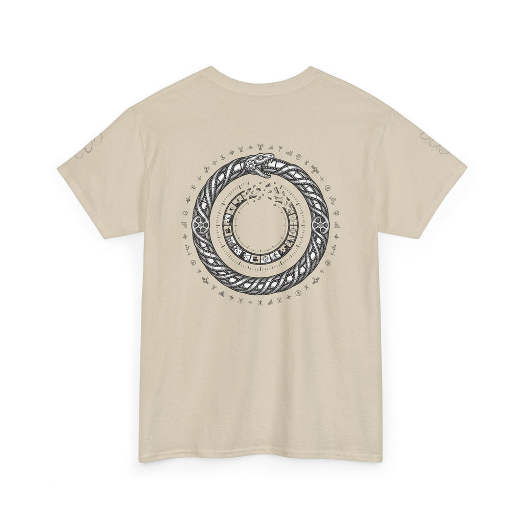 Power Runs Black — "The Agenda of the Arch" Retro TV Ouroboros Graphic Tee by Printify