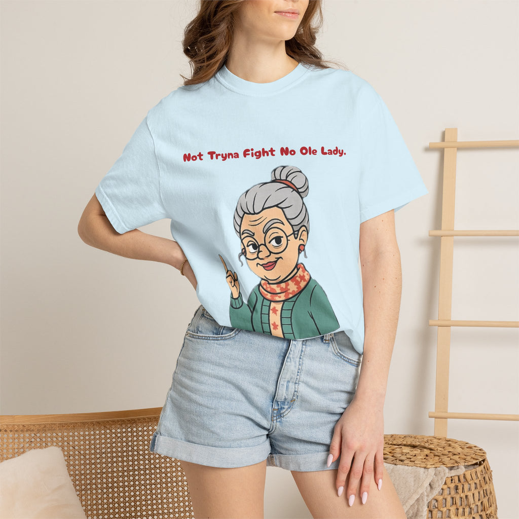 PRB Not Tryna Fight No Ole Lady T-shirt | Funny Grandma Graphic Tee by Printify