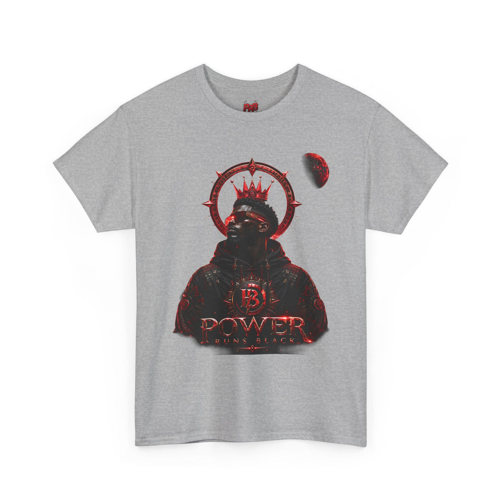 Power Runs Black Red Angel Graphics Tee by Printify