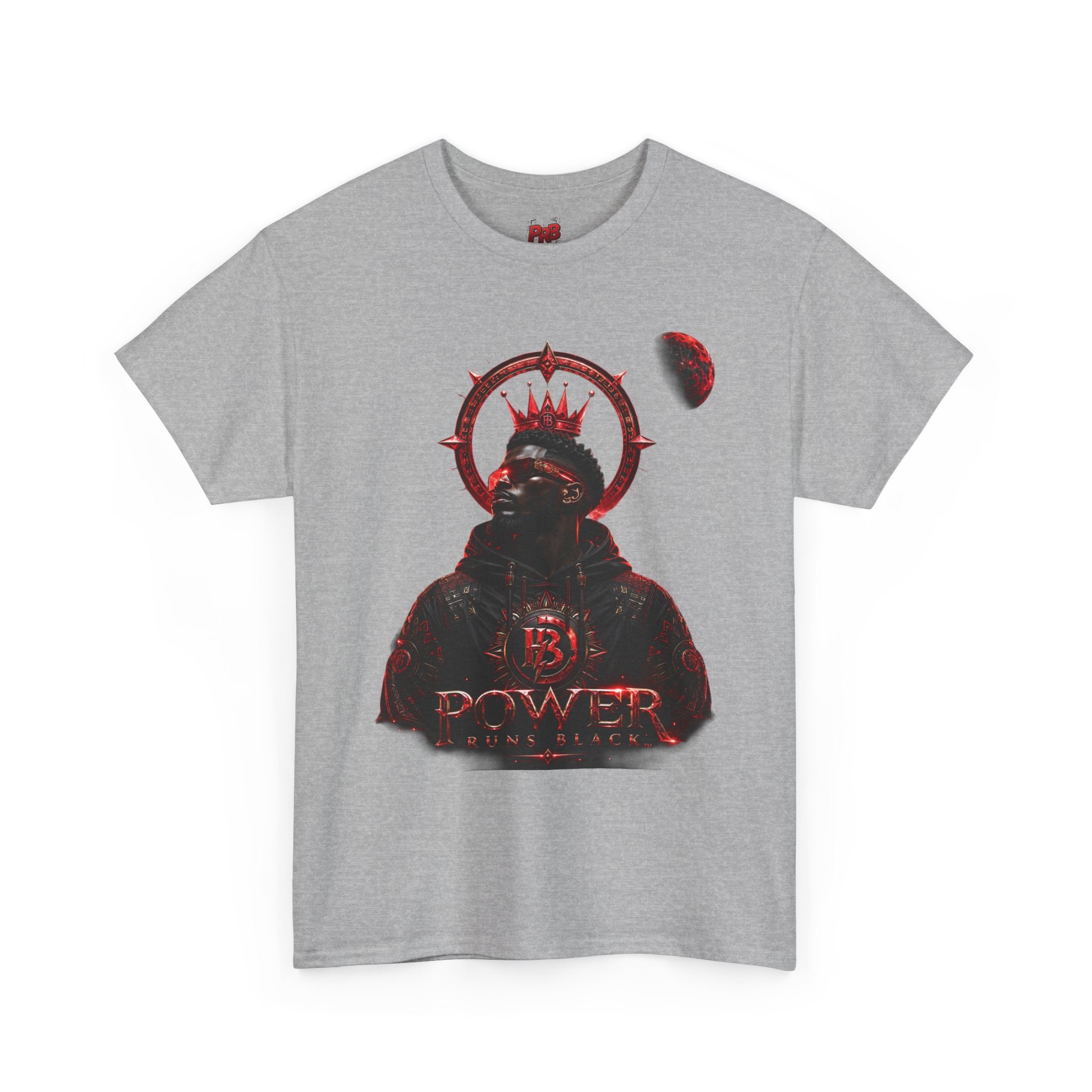 Power Runs Black Red Angel Graphics Tee by Printify