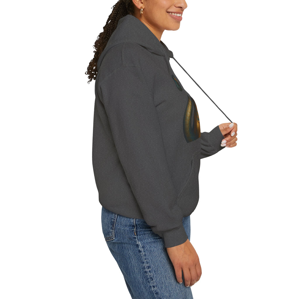 PRB Egyptian Goddess Portrait Hoodie | Serpent Headdress, Ancient Queen Art by Power Runs Black