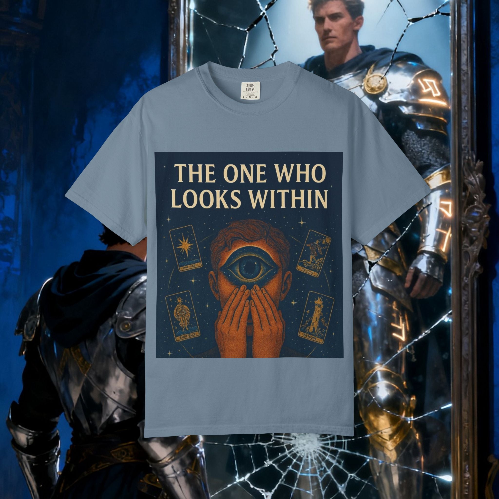 PRB Tarot Eye T-Shirt — "The One Who Looks Within" Mystical Graphic Tee by Power Runs Black