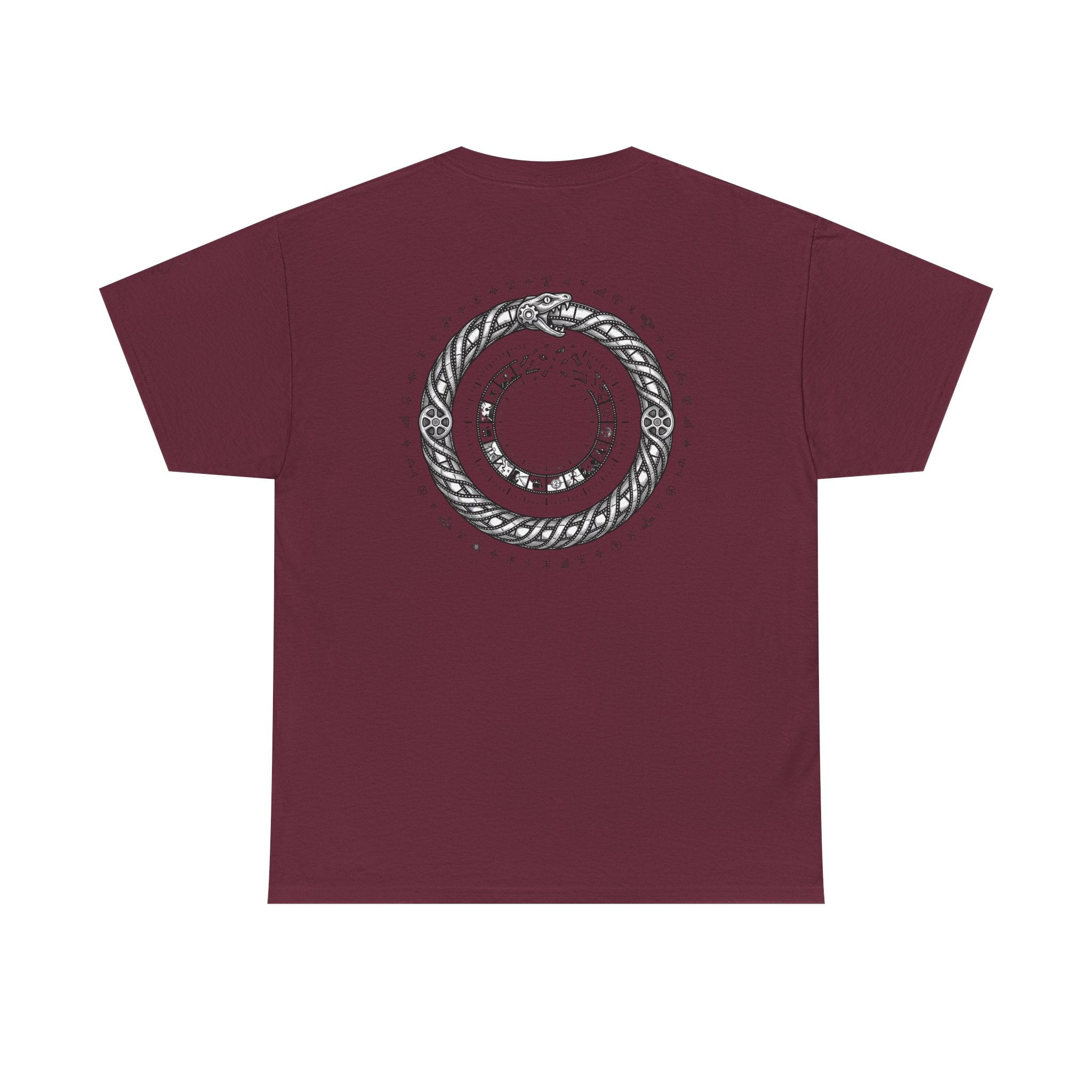 Power Runs Black — "The Agenda of the Arch" Retro TV Ouroboros Graphic Tee by Printify