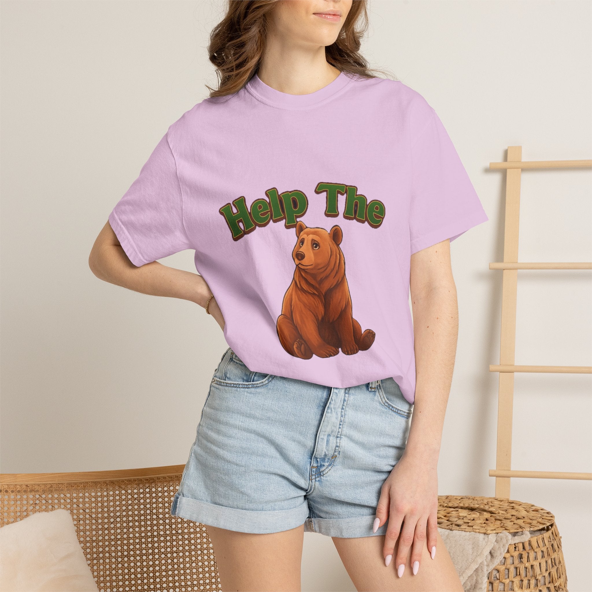 PRB Help The Bear T-shirt | Cute Sitting Bear Illustration by Printify