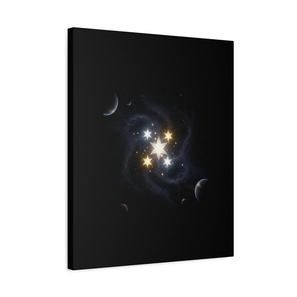 PRB Celestial Star Cluster Matte Canvas Print — Cosmic Planets Wall Art by Printify