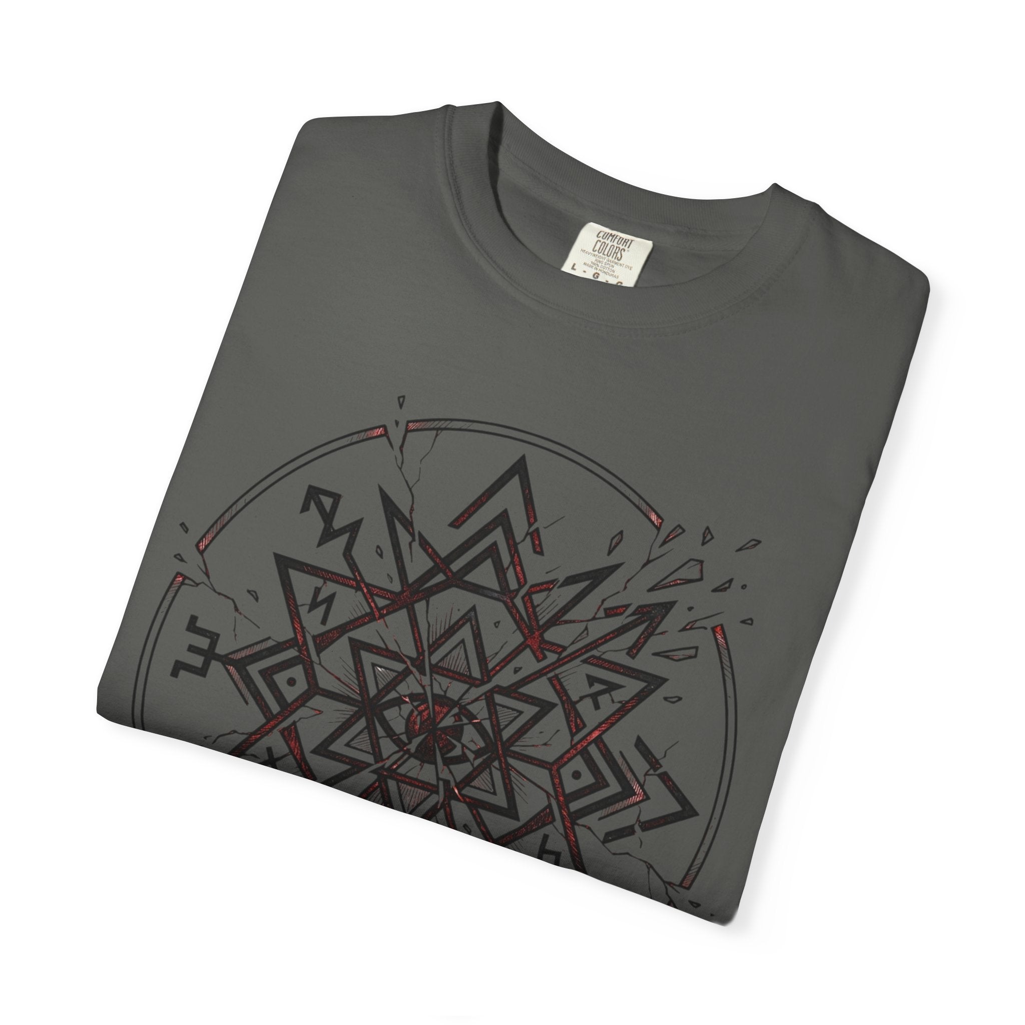 Power Runs Black PRB Eryx Tal Geometric Mandala T-Shirt — Symmetric Star Graphic Tee by Power Runs Black
