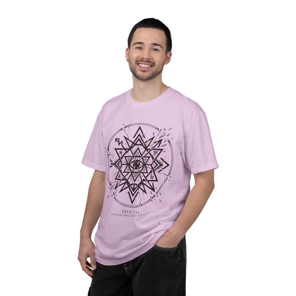 Power Runs Black PRB Eryx Tal Geometric Mandala T-Shirt — Symmetric Star Graphic Tee by Printify