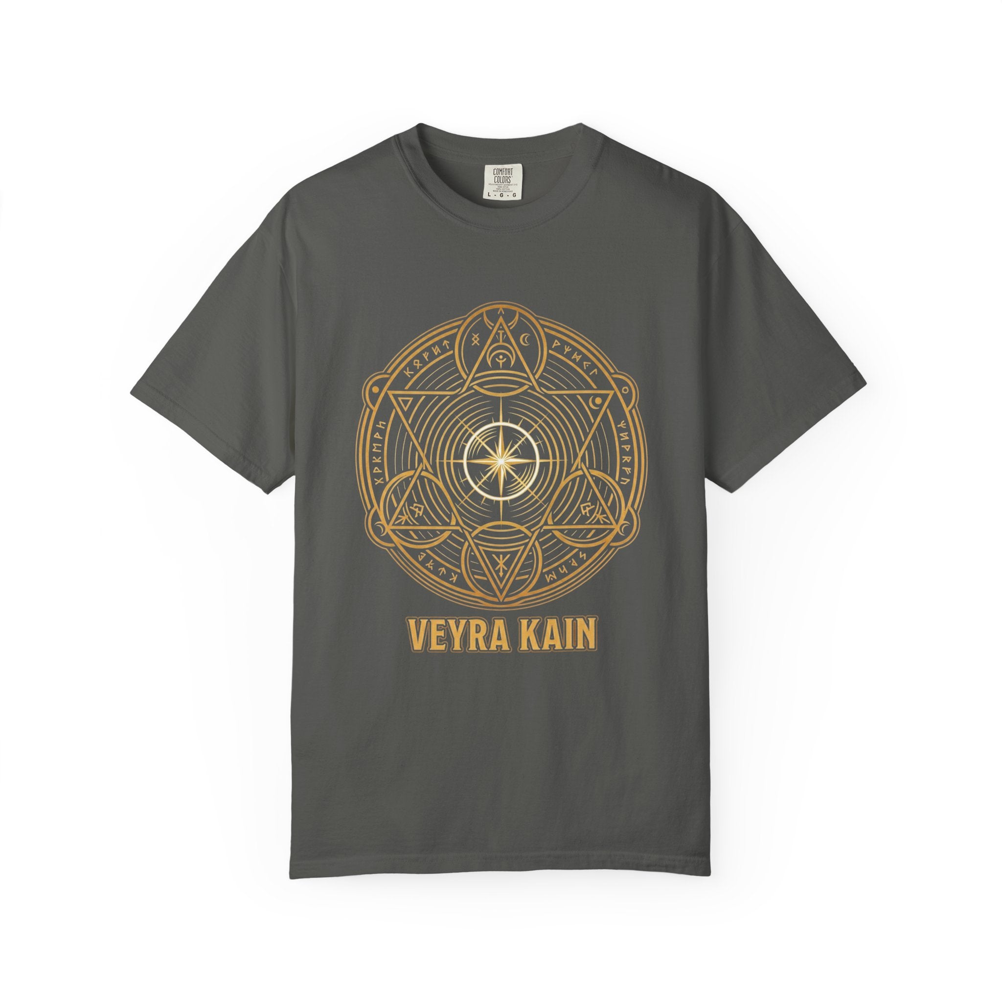 Power Runs Black PRB — Veyra Kain Geometric Sigil Tee with “Too Much Becomes Ruin” Graphic T-Shirt by Power Runs Black