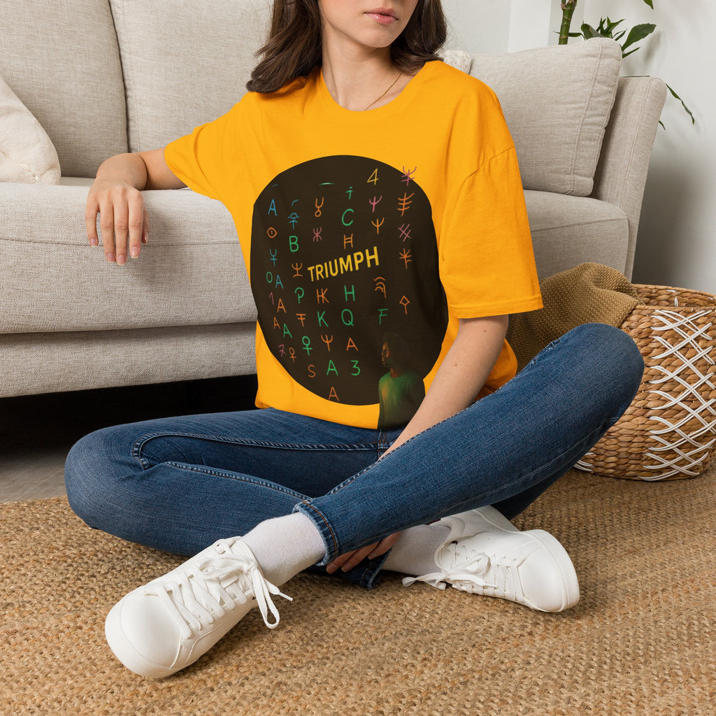 PRB Triumph Afro Hair Silhouette T-Shirt | Black Hair Alphabet Design by Printify