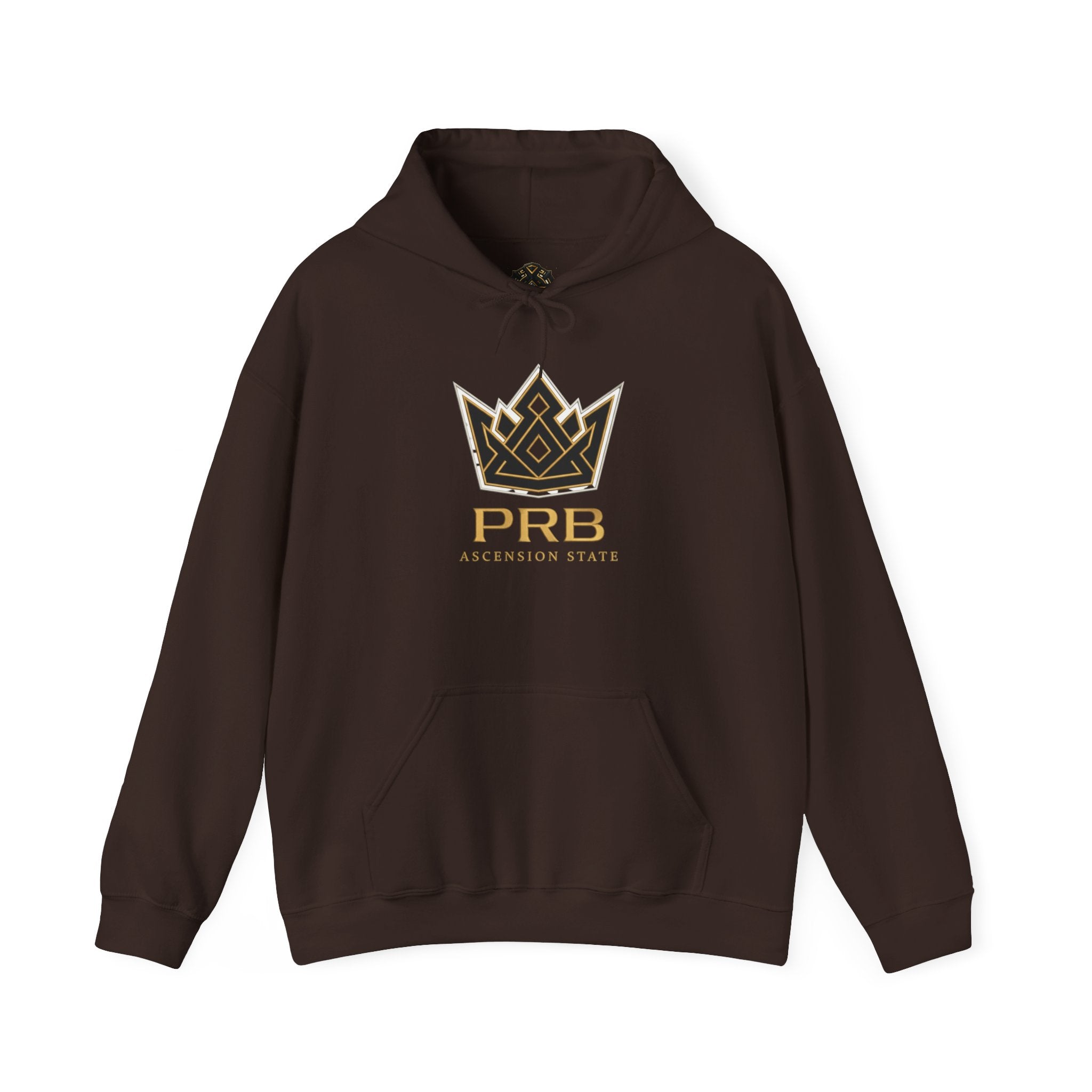 Power Runs Black PRB Logo Hoodie — Ascension State Crown Design by Printify
