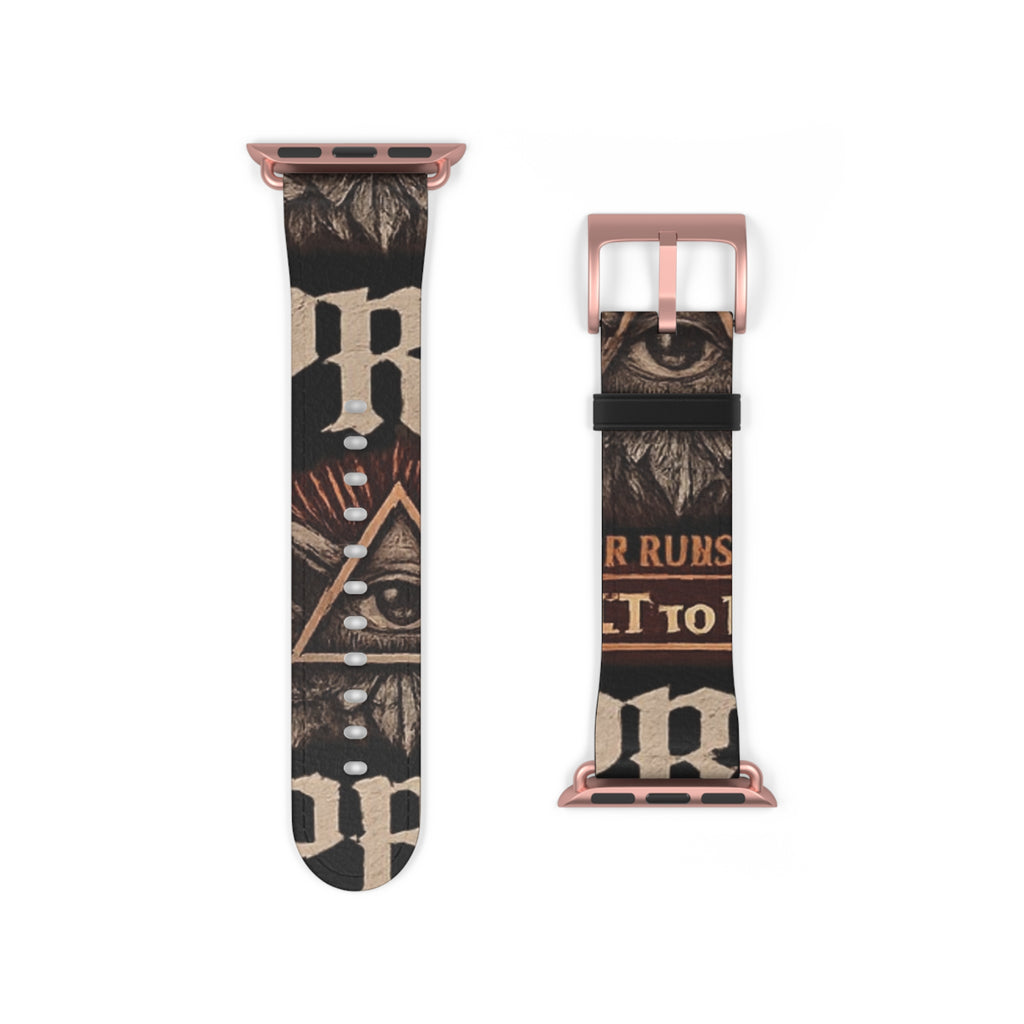 Mystic All-Seeing Eye Apple Watch Band — Vintage Occult Faux Leather Strap by Printify