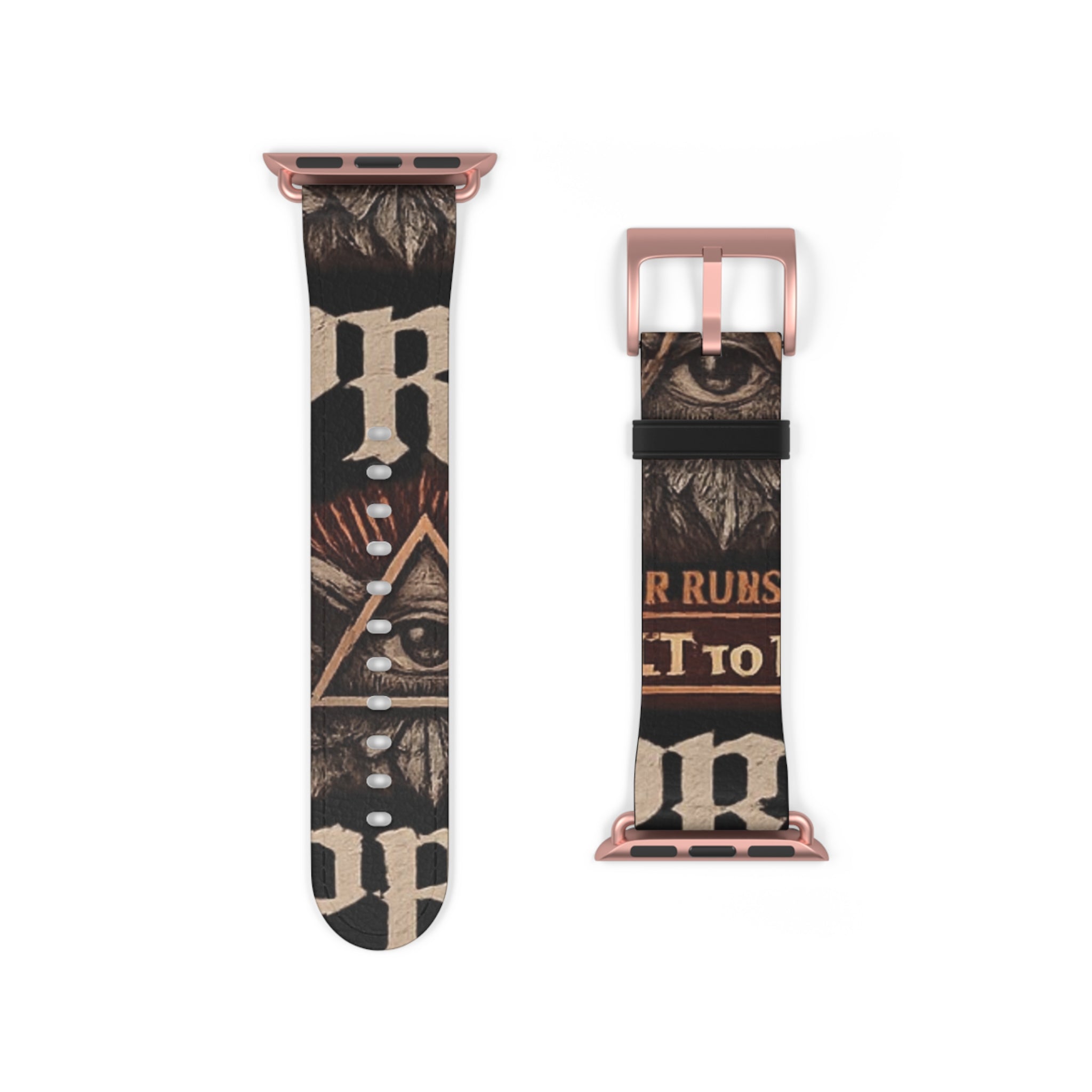 Mystic All-Seeing Eye Apple Watch Band — Vintage Occult Faux Leather Strap by Printify
